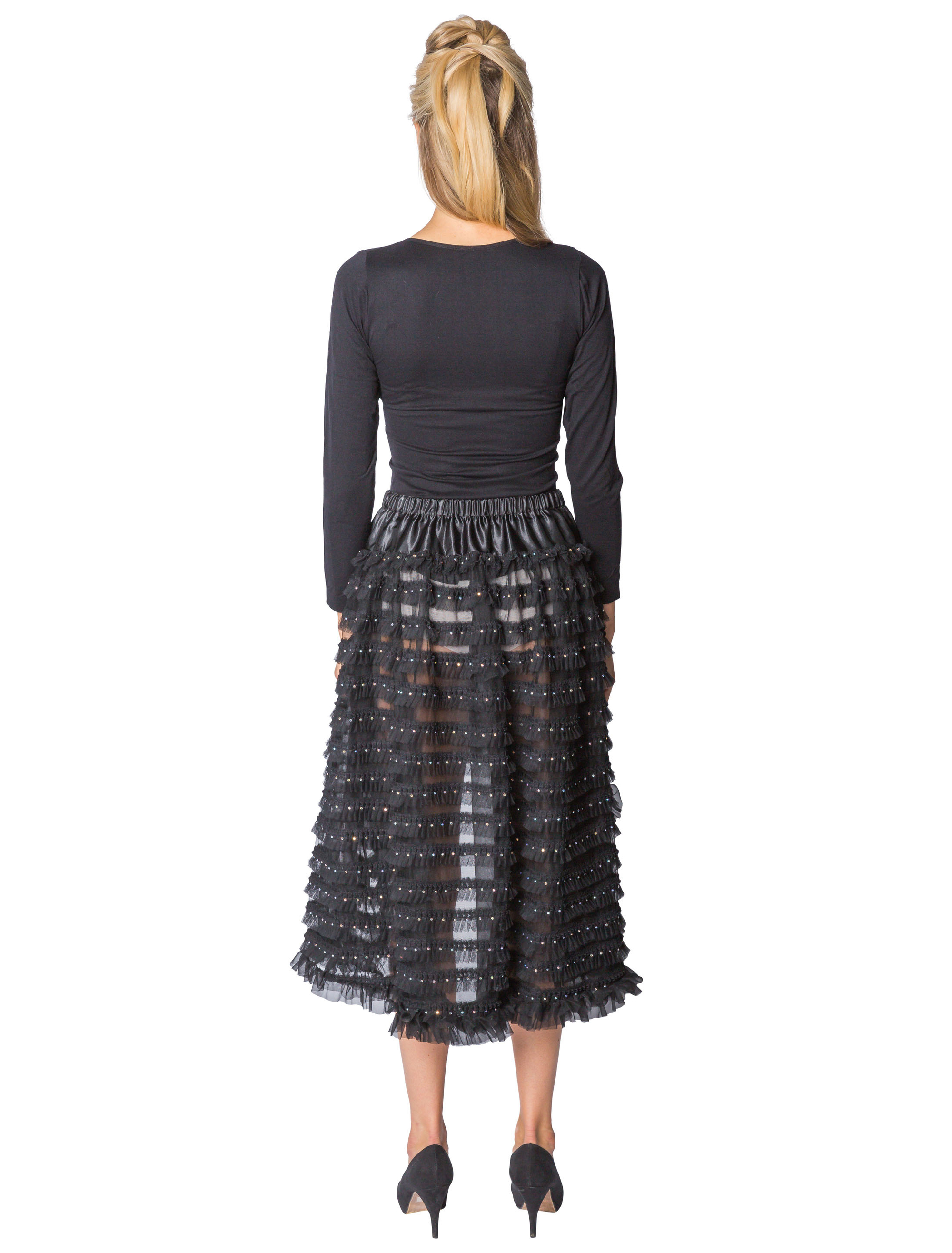 Petticoat de luxe mit Strass schwarz