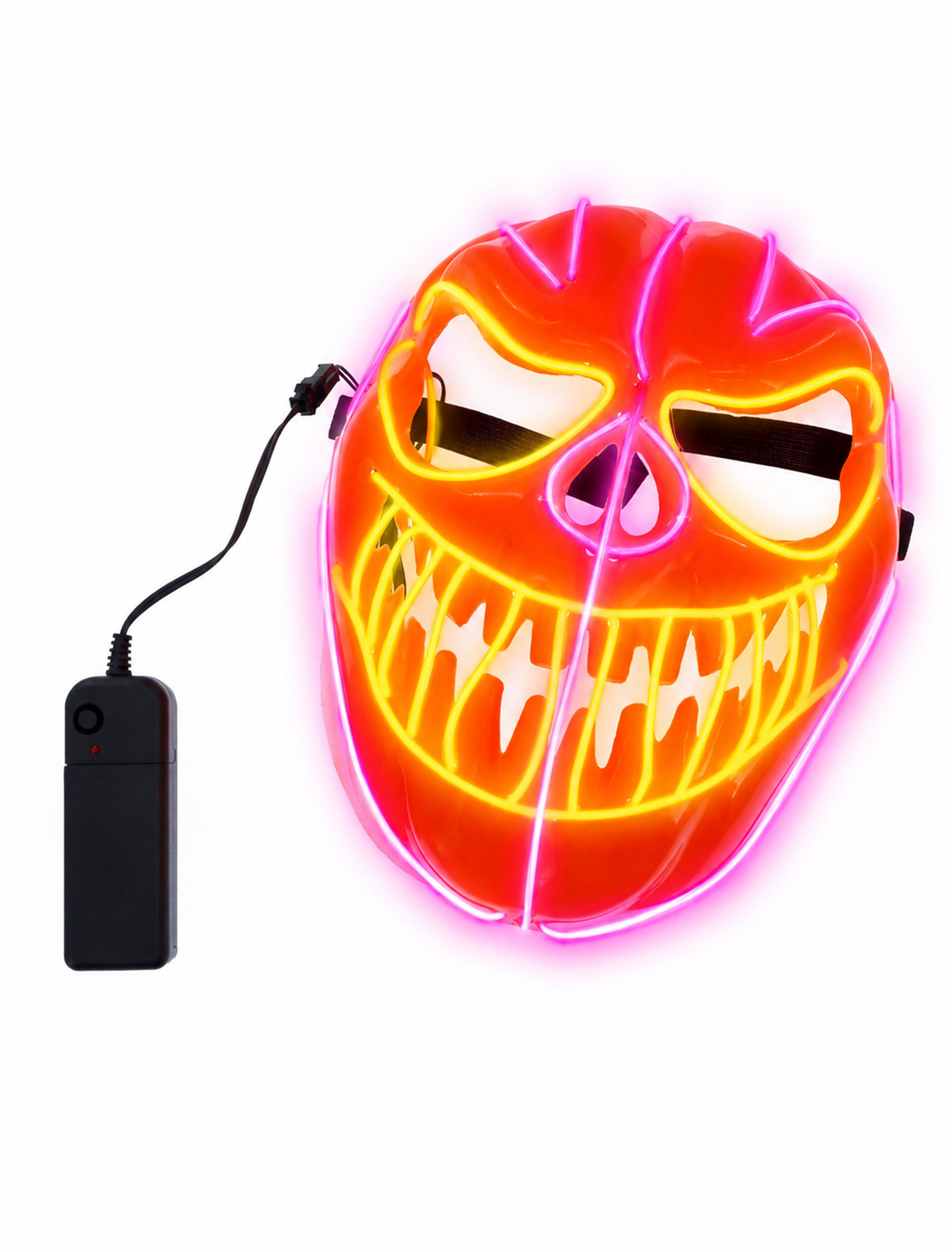 LED Maske Horror Kürbis orange