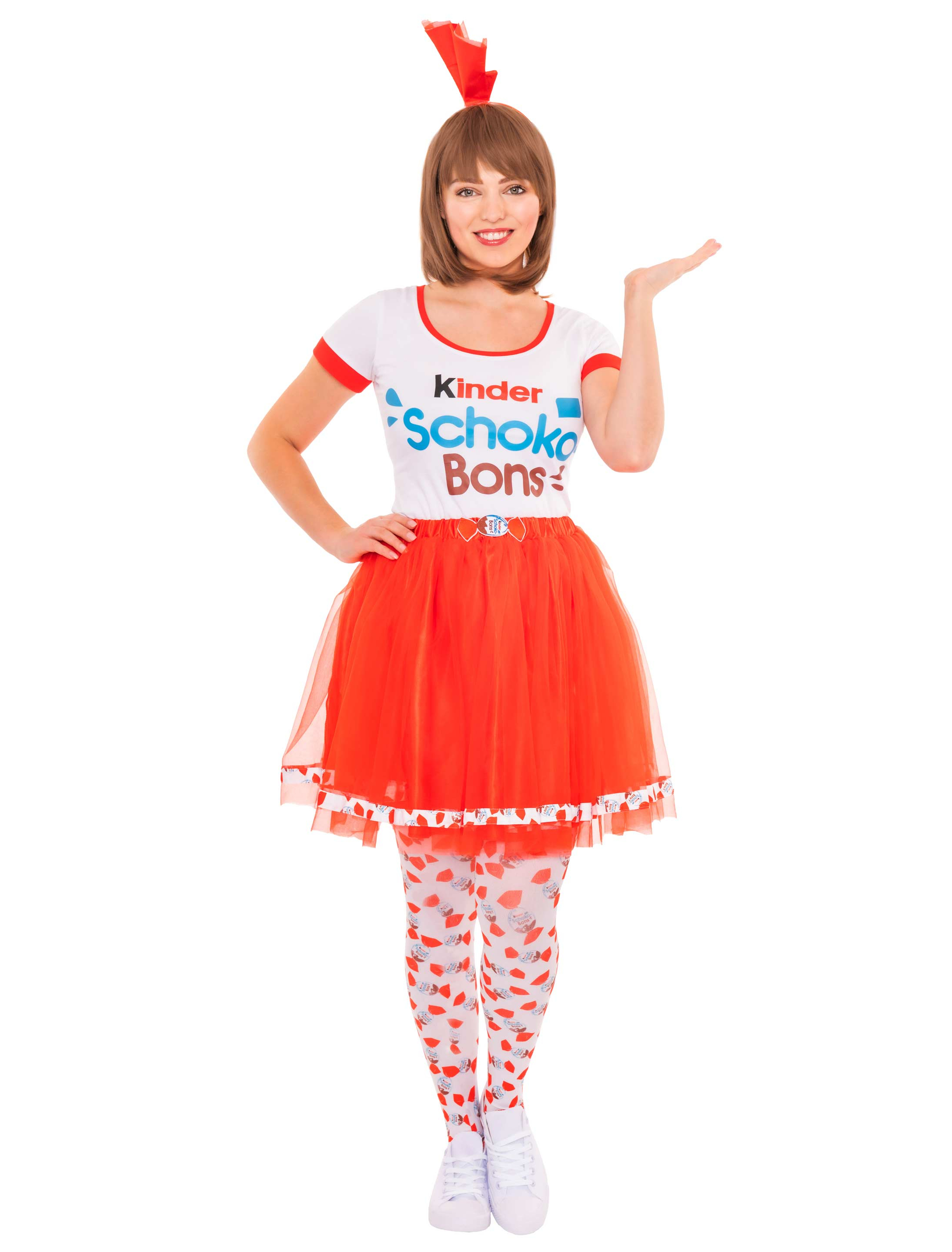 T-Shirt kinder Schoko-Bons Damen rot/weiß XL