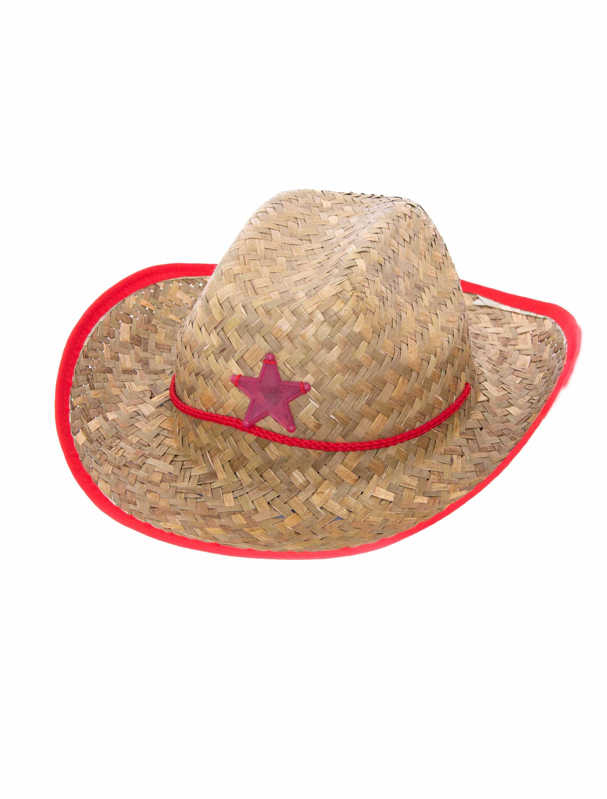 Cowboyhut mit Stern beige/rot 55