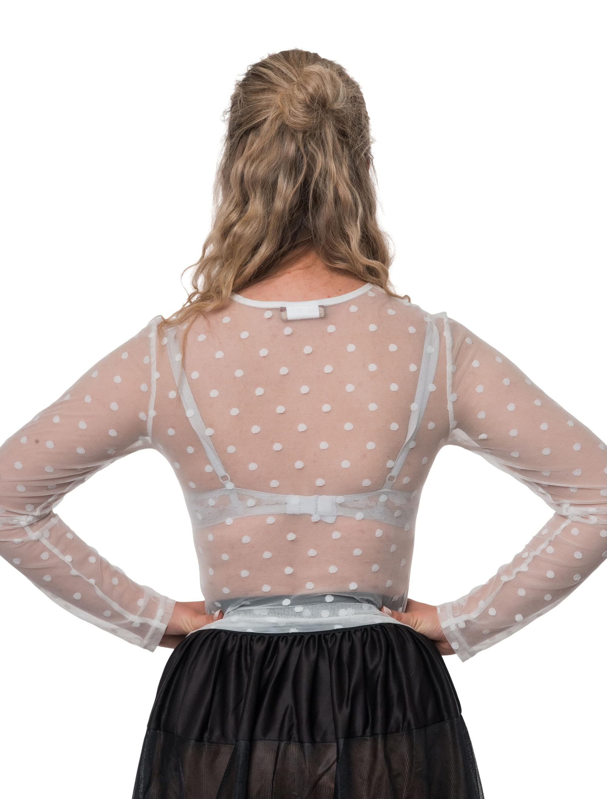 Oberteil Mesh Gepunktet Damen weiß 36