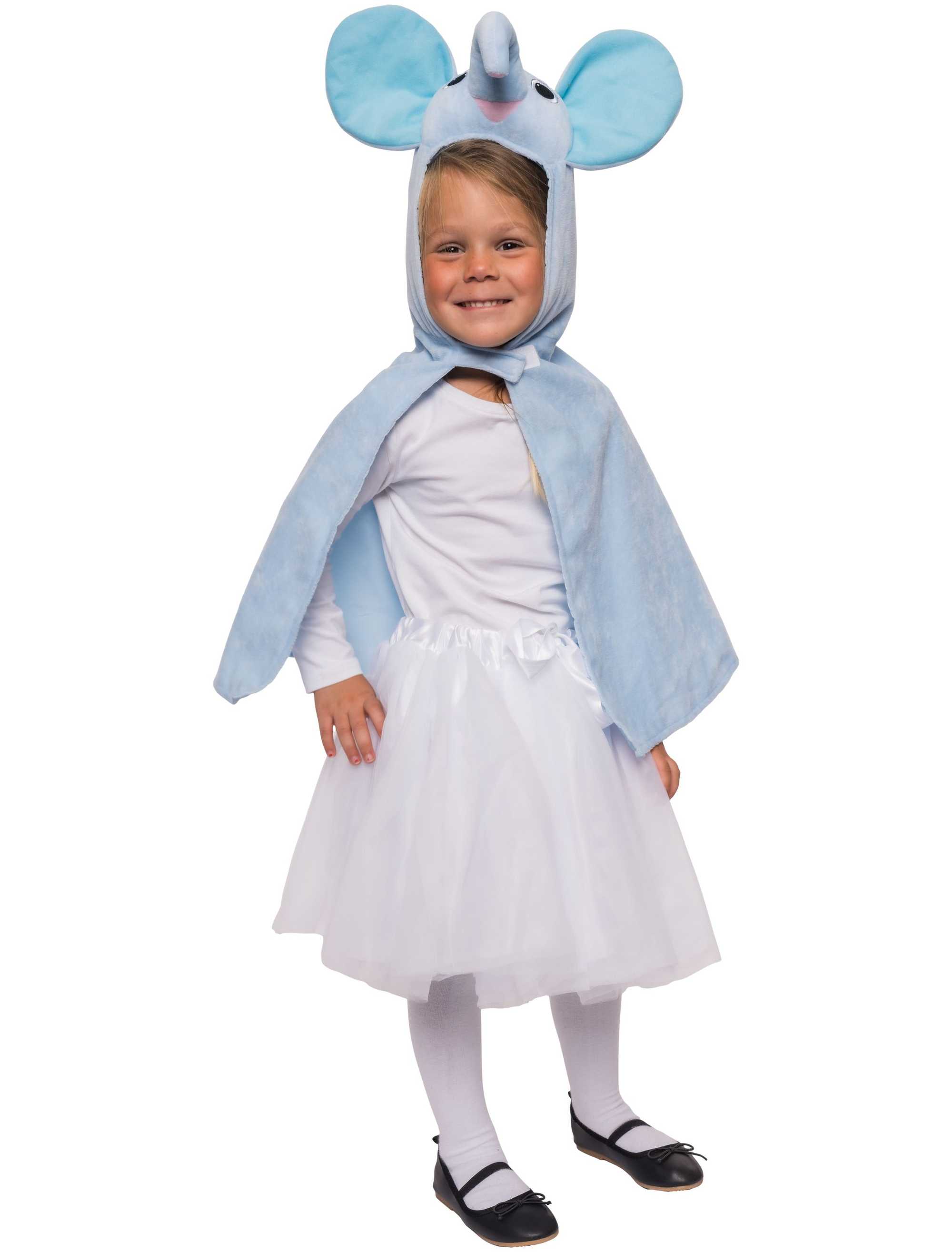 Umhang Plüsch Elefant Kinder hellblau 4-5 Jahre