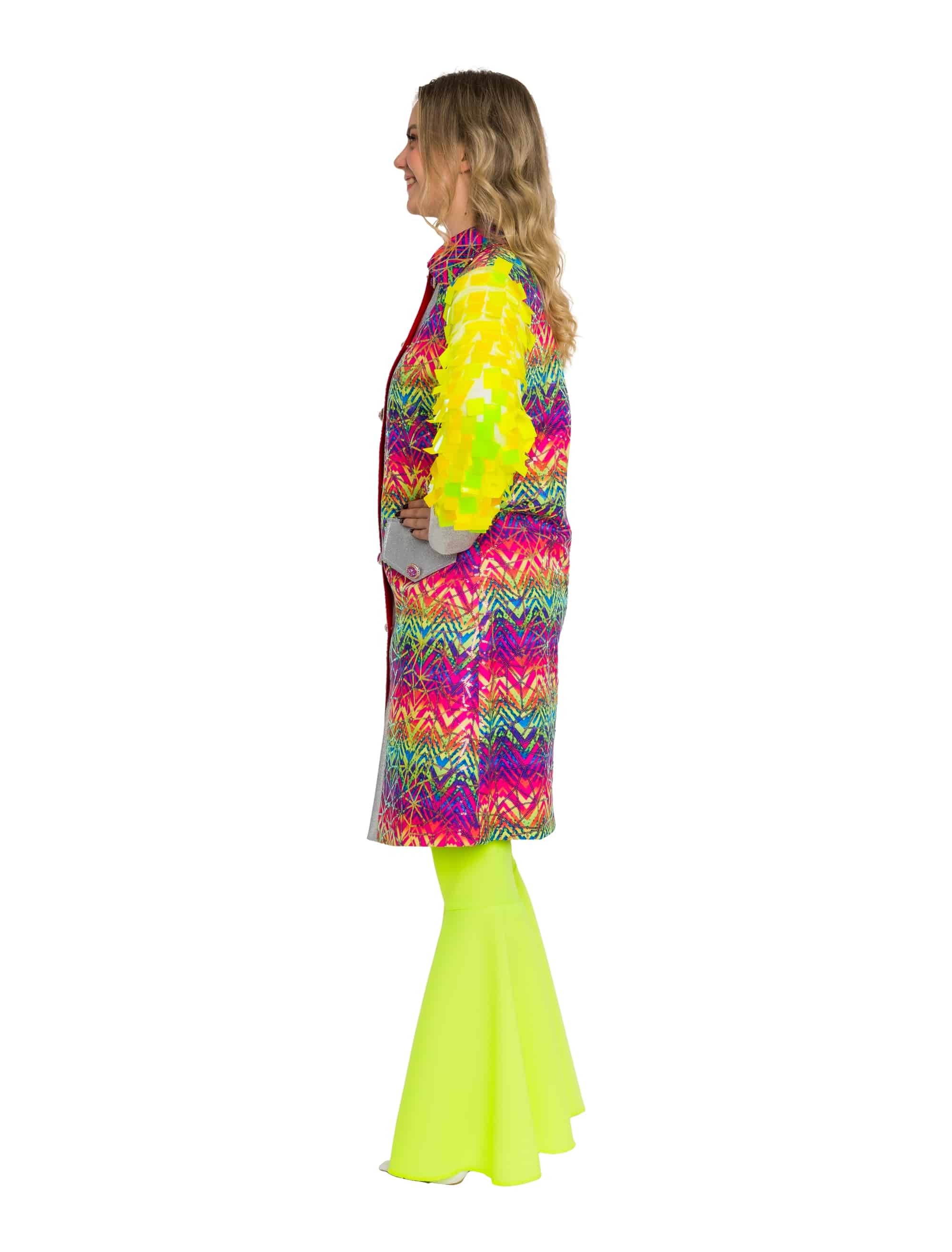 Mantel mit Pailletten Damen bunt S/M