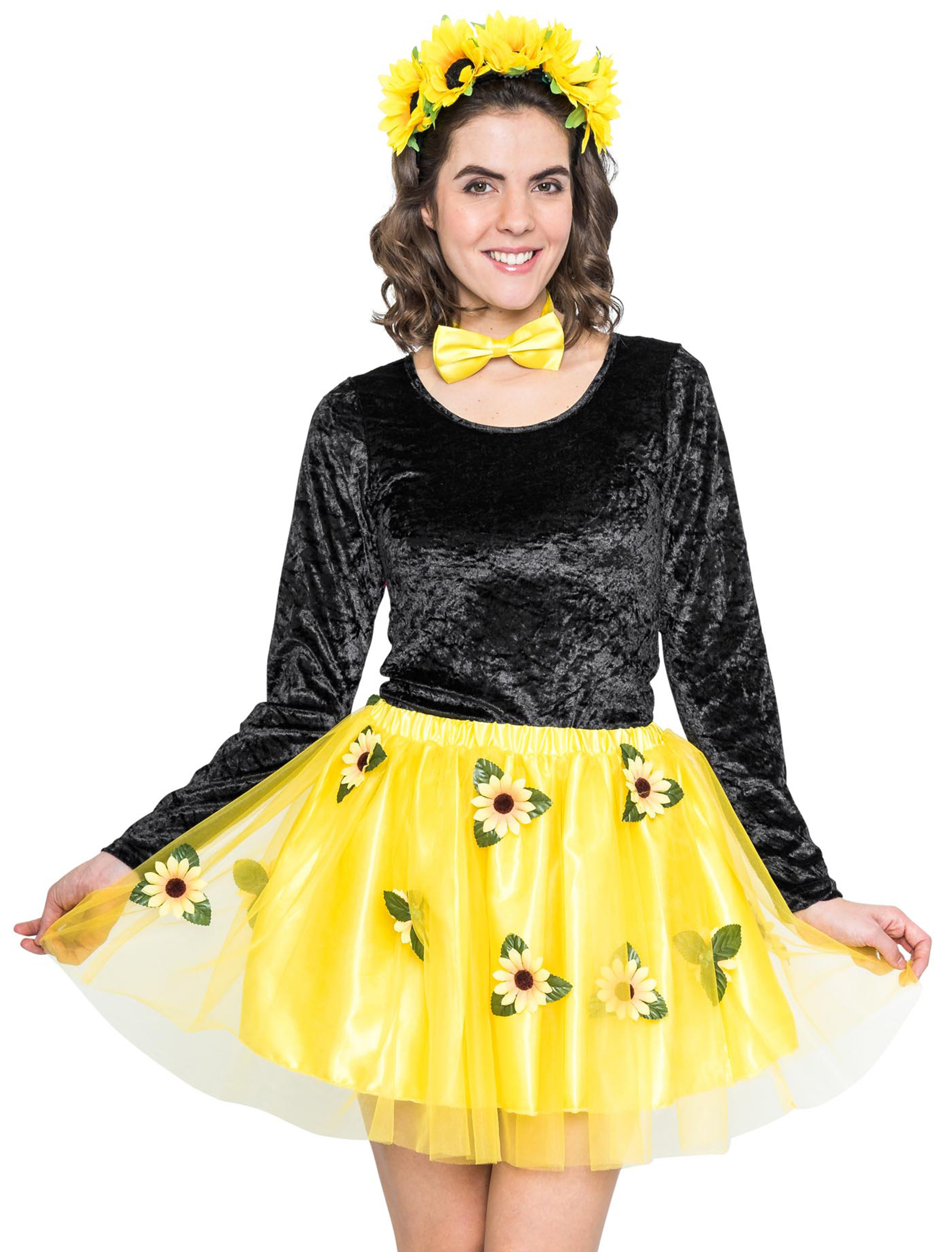 Tüllrock Sonnenblume Damen gelb one size
