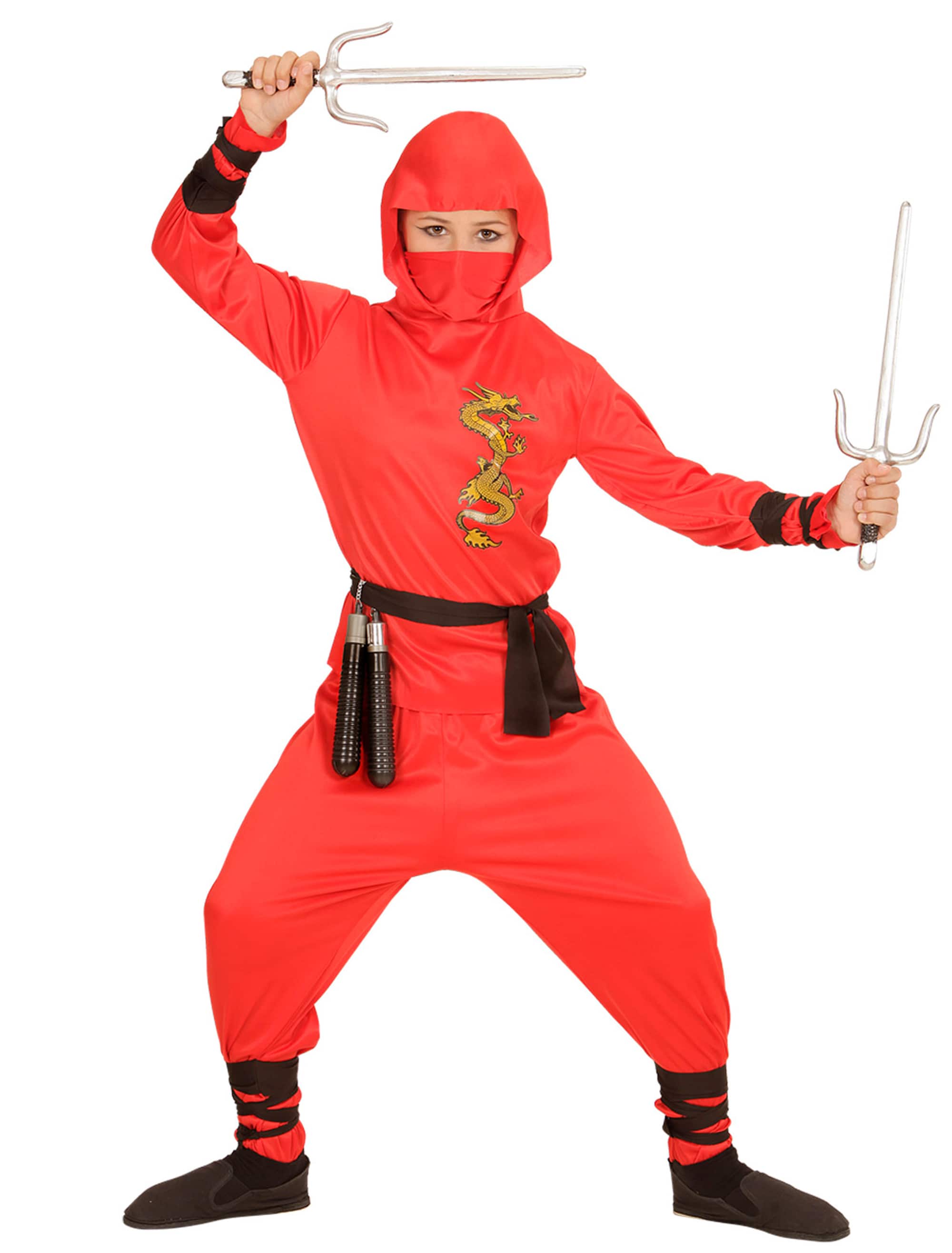 Ninja Dragon Kinder 6-tlg. rot 140