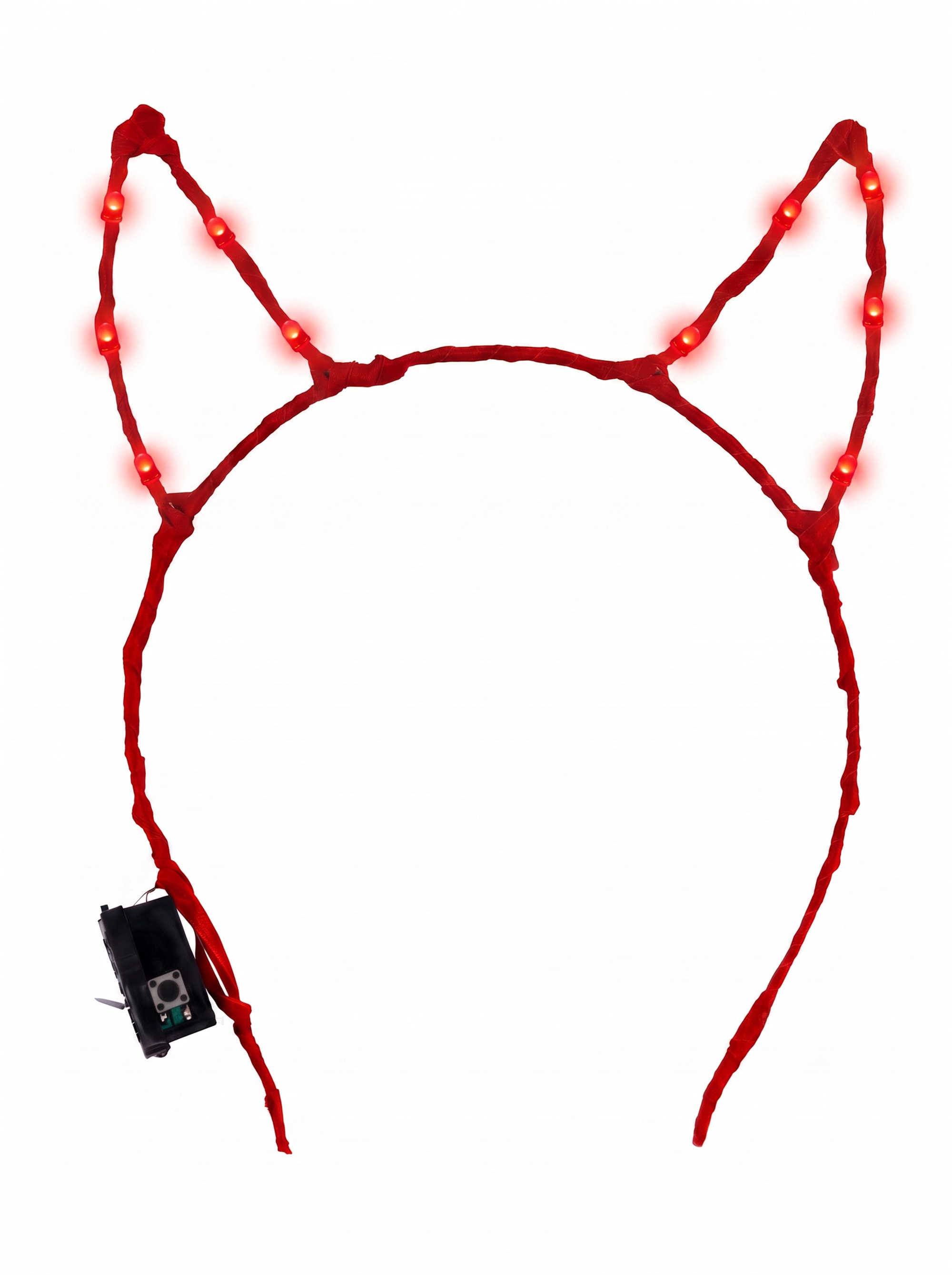 LED Haarreif Teufelshörner rot