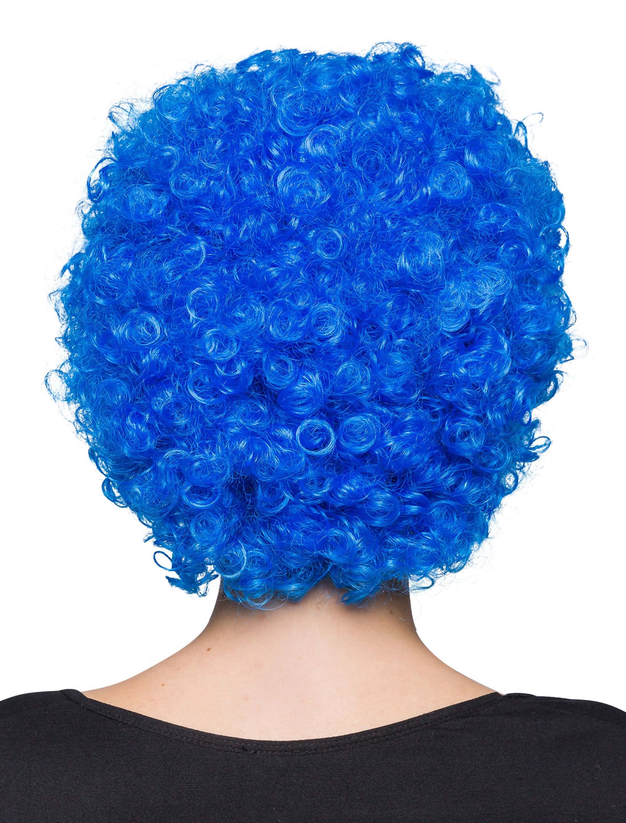 Perücke Clown Locken blau one size