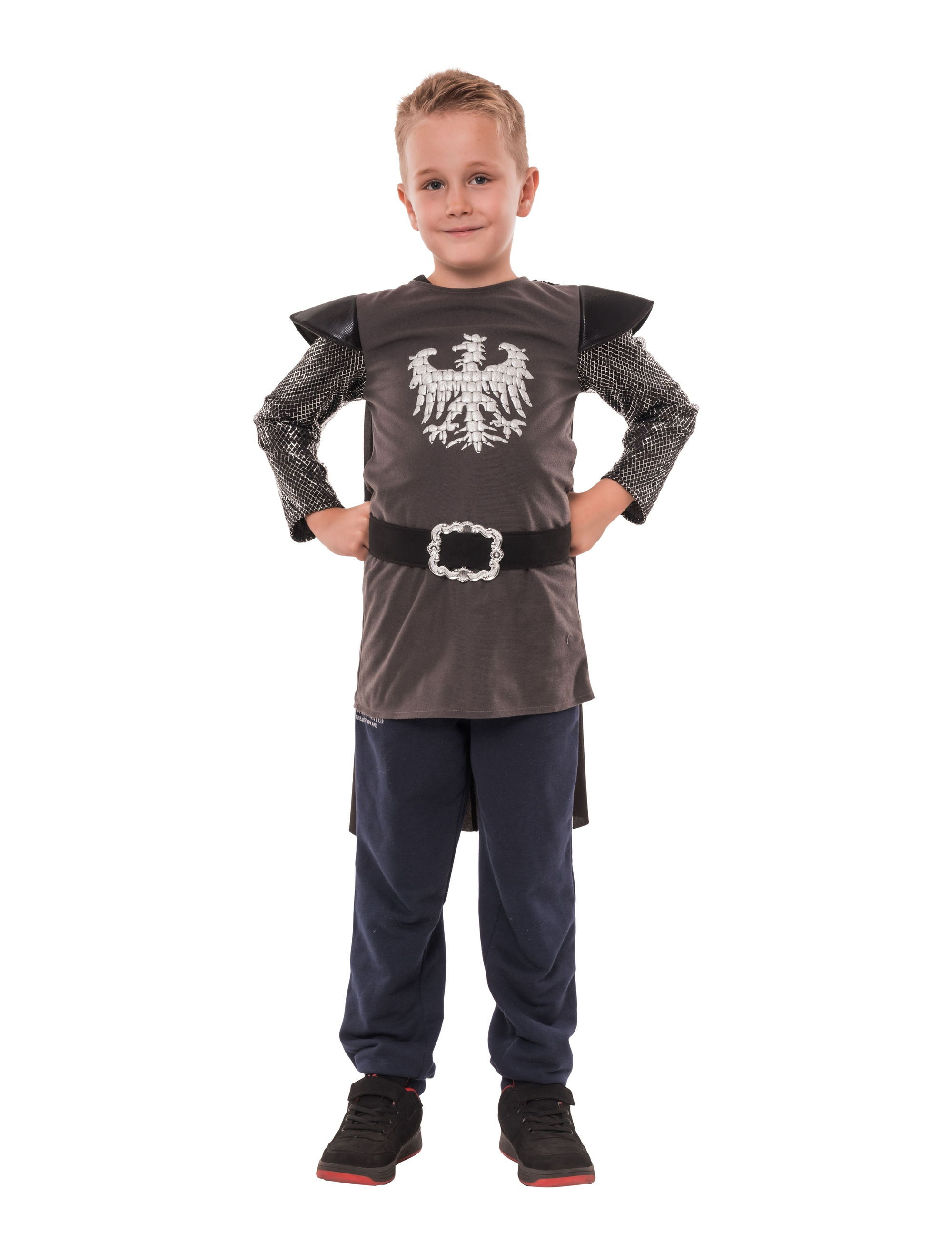 Kostüm Ritter 3-tlg. Kinder schwarz/grau 6-8 Jahre