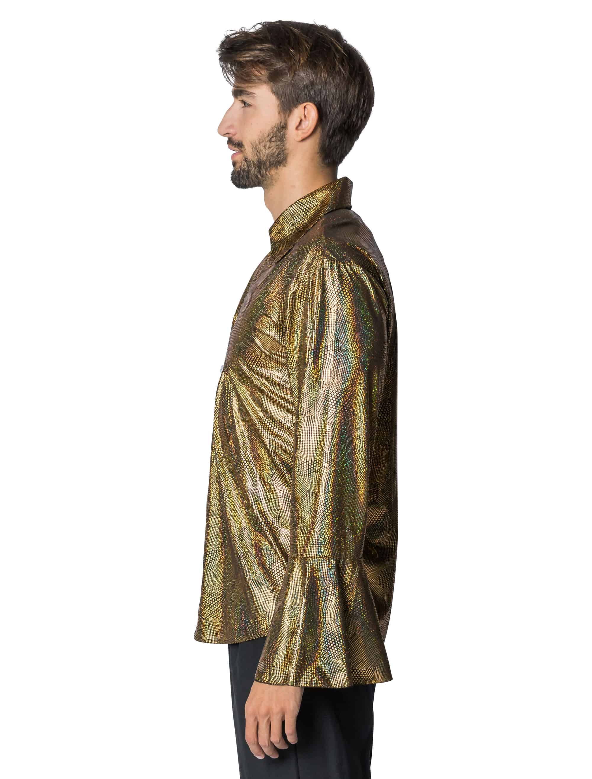 Hemd Disco Herren gold 4XL/5XL