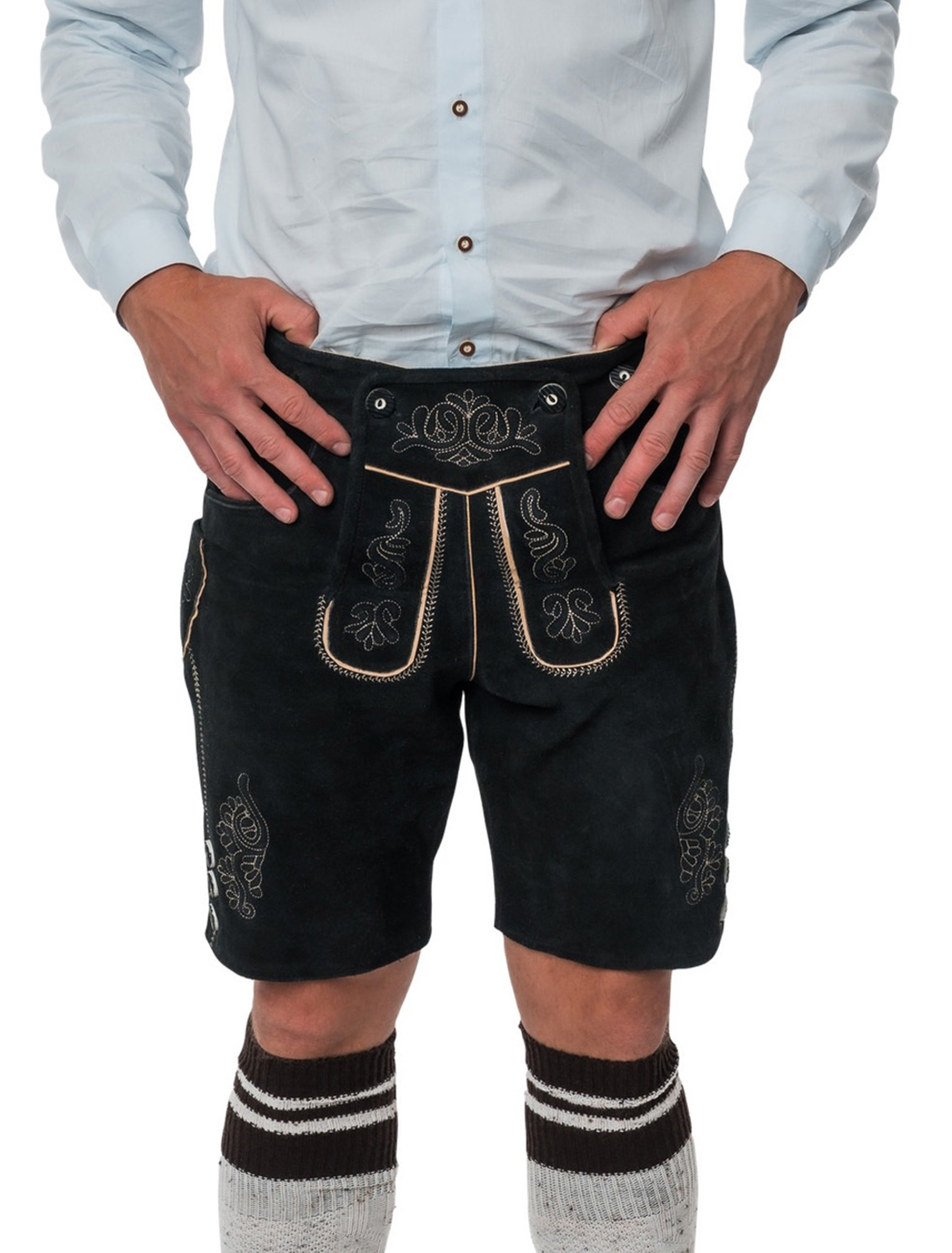 Lederhose Seppl kurz Herren schwarz 4XL
