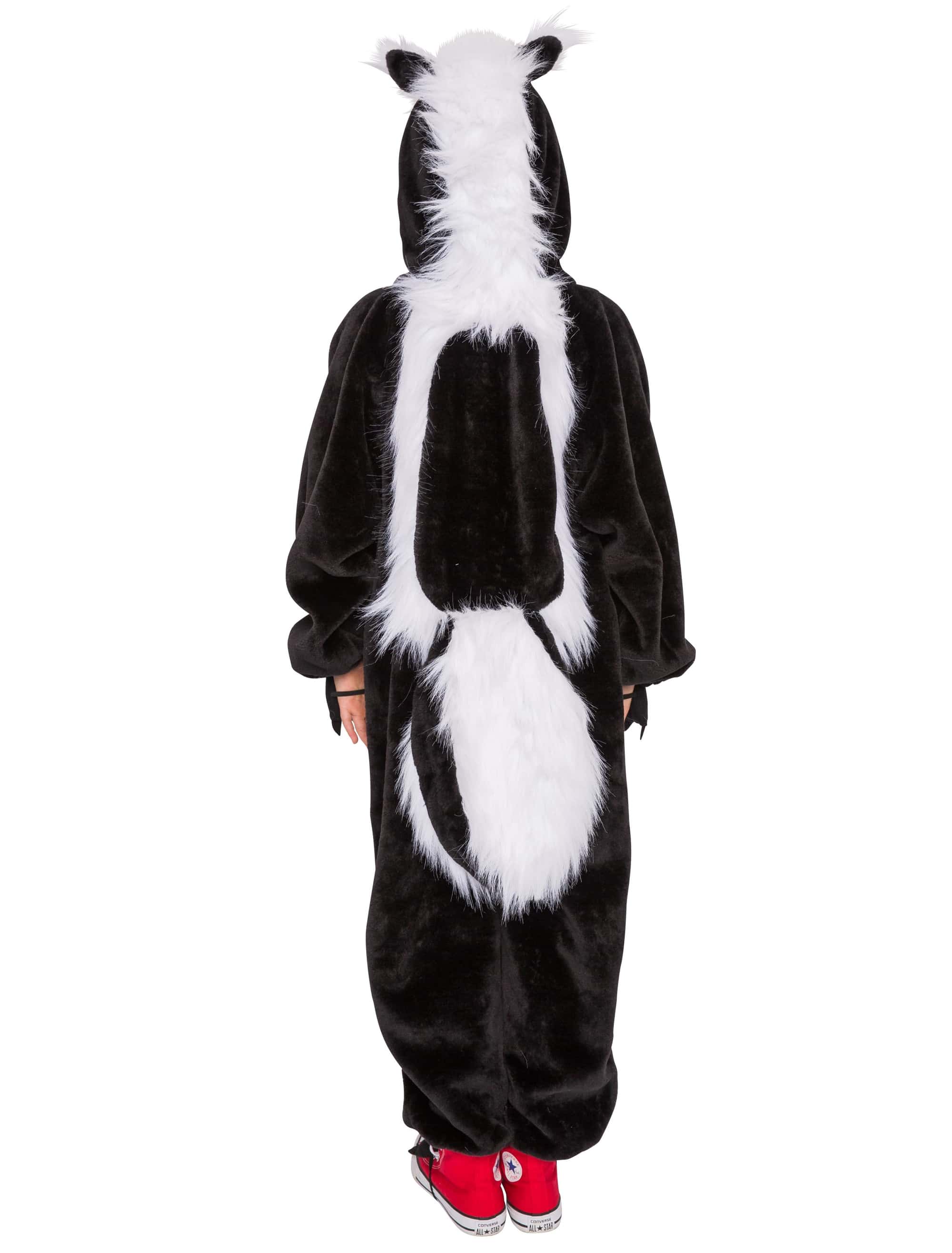 Overall Plüsch Stinktier Kinder schwarz/weiß 98-104