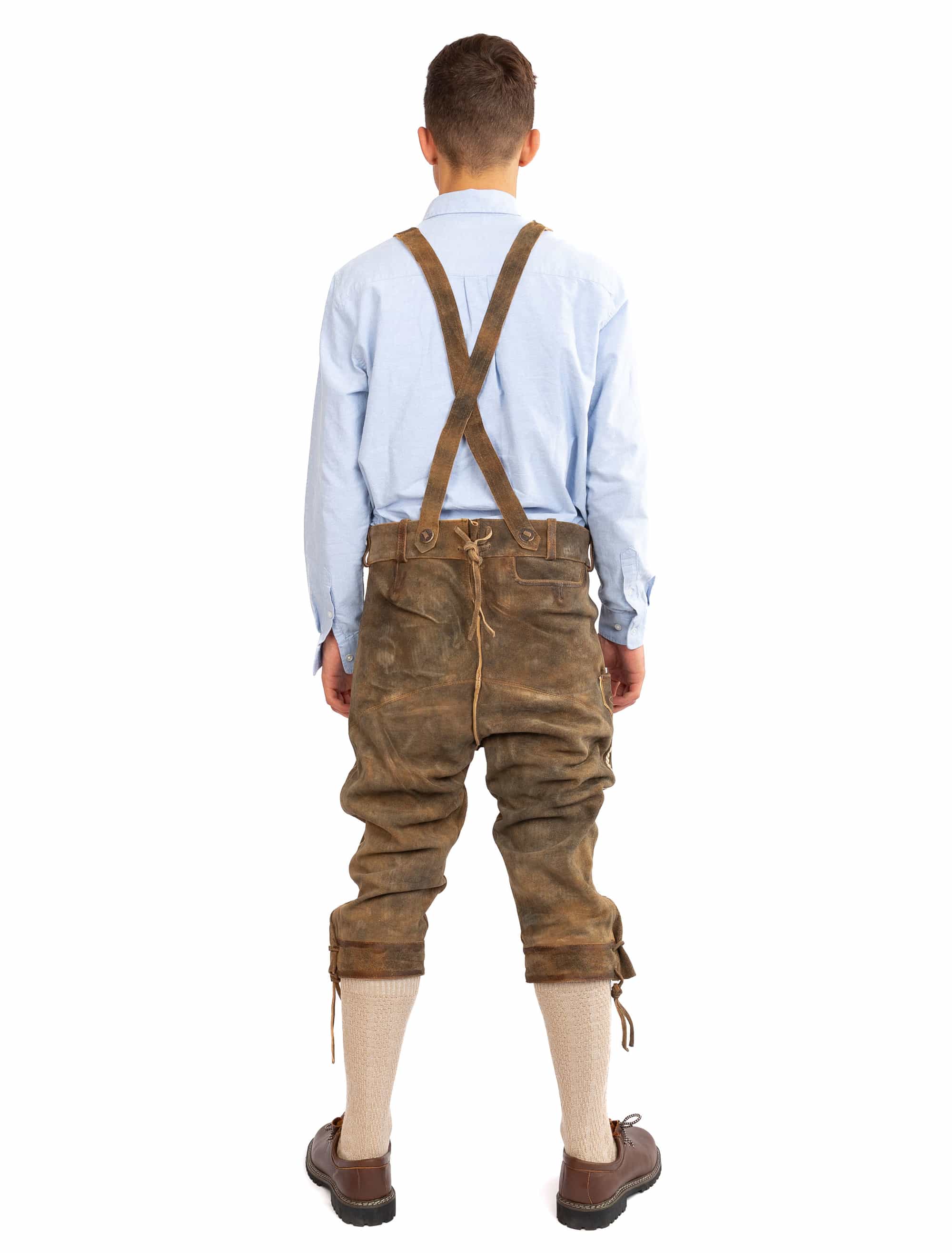 Lederhose Frank 3/4 lang Herren braun 4XL