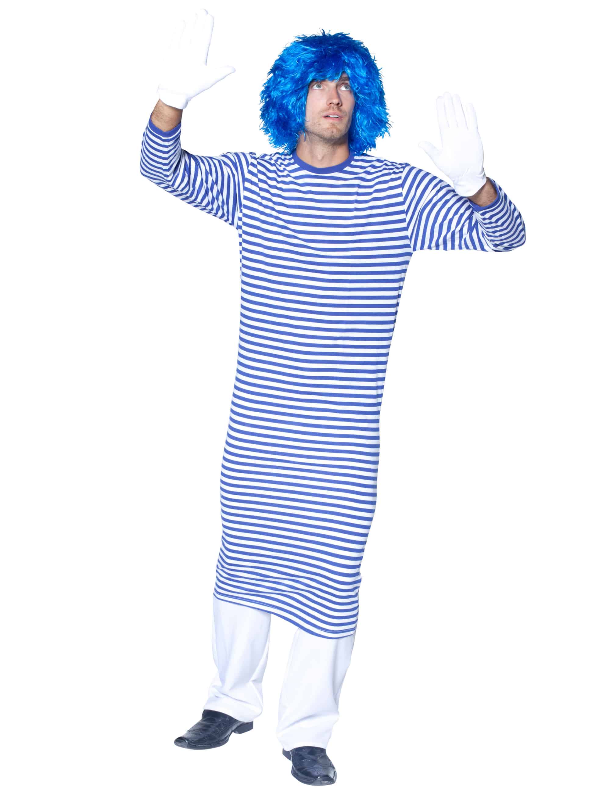 Rivelhemd langarm blau/weiß L