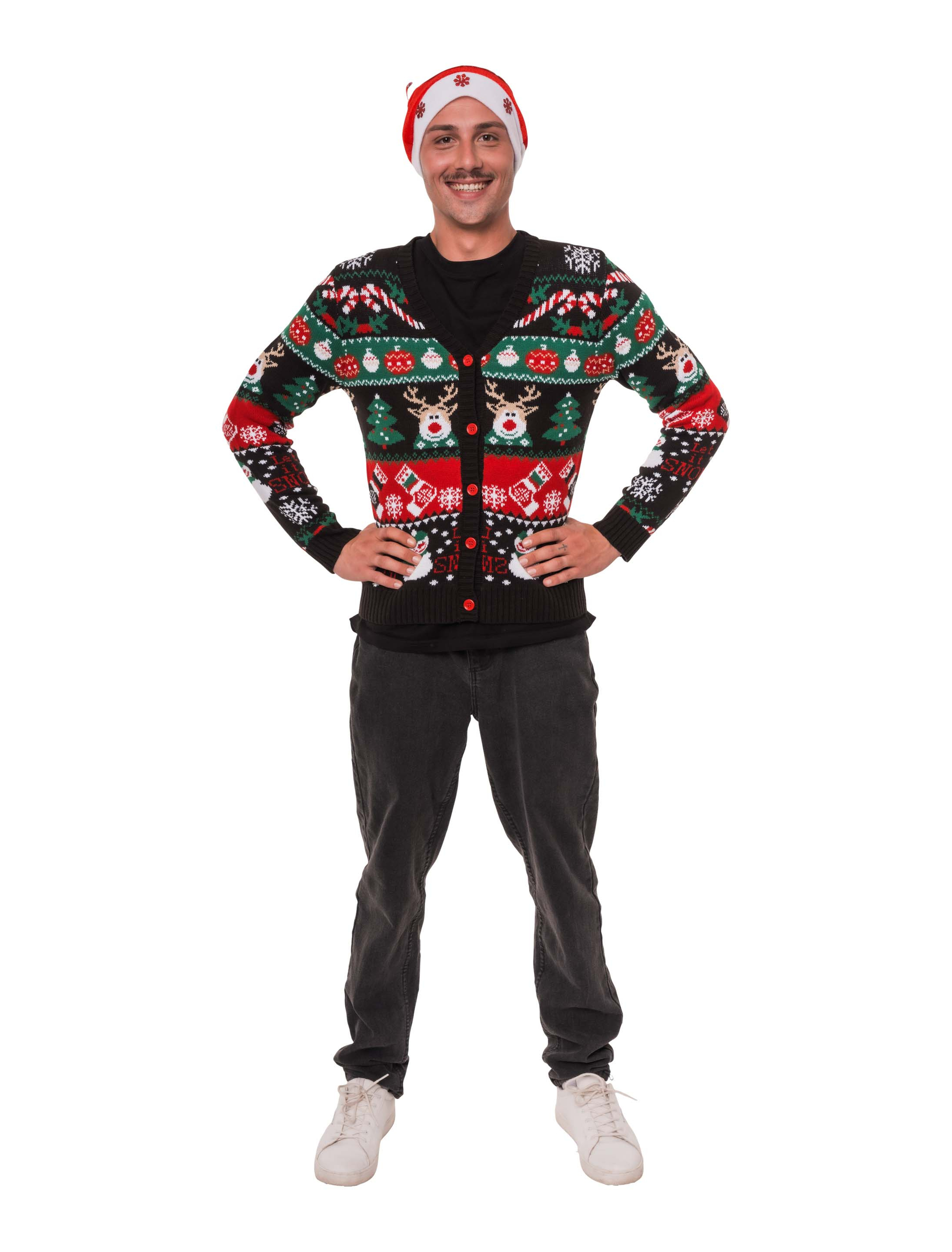 Strickjacke Weihnachten bunt S