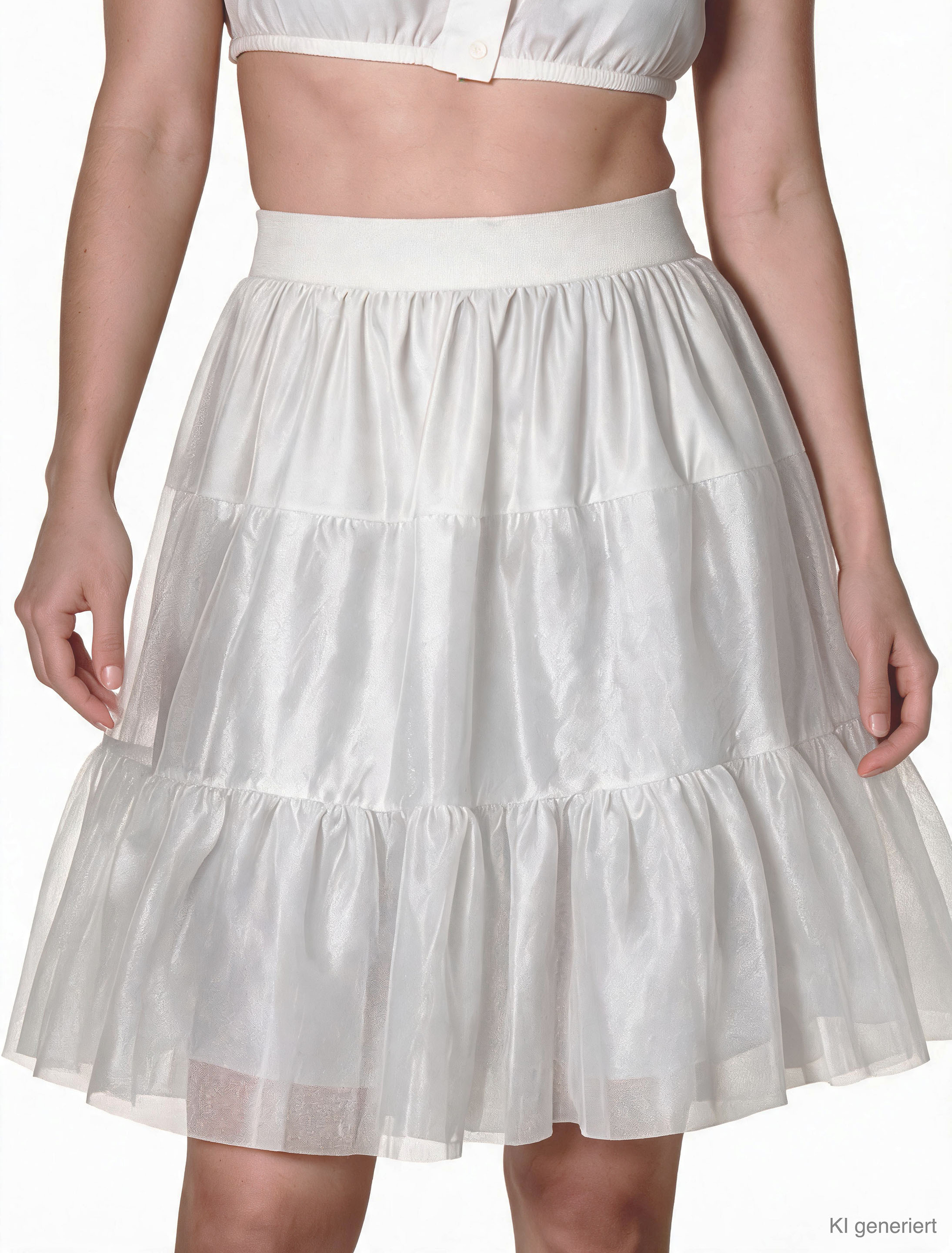 Petticoat lang Damen weiß L/XL