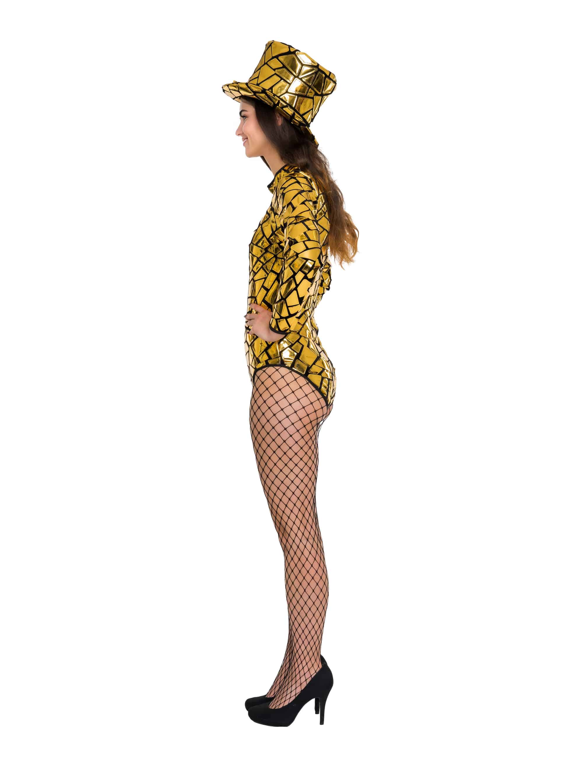 Body mit Spiegelmosaik Damen gold L/XL