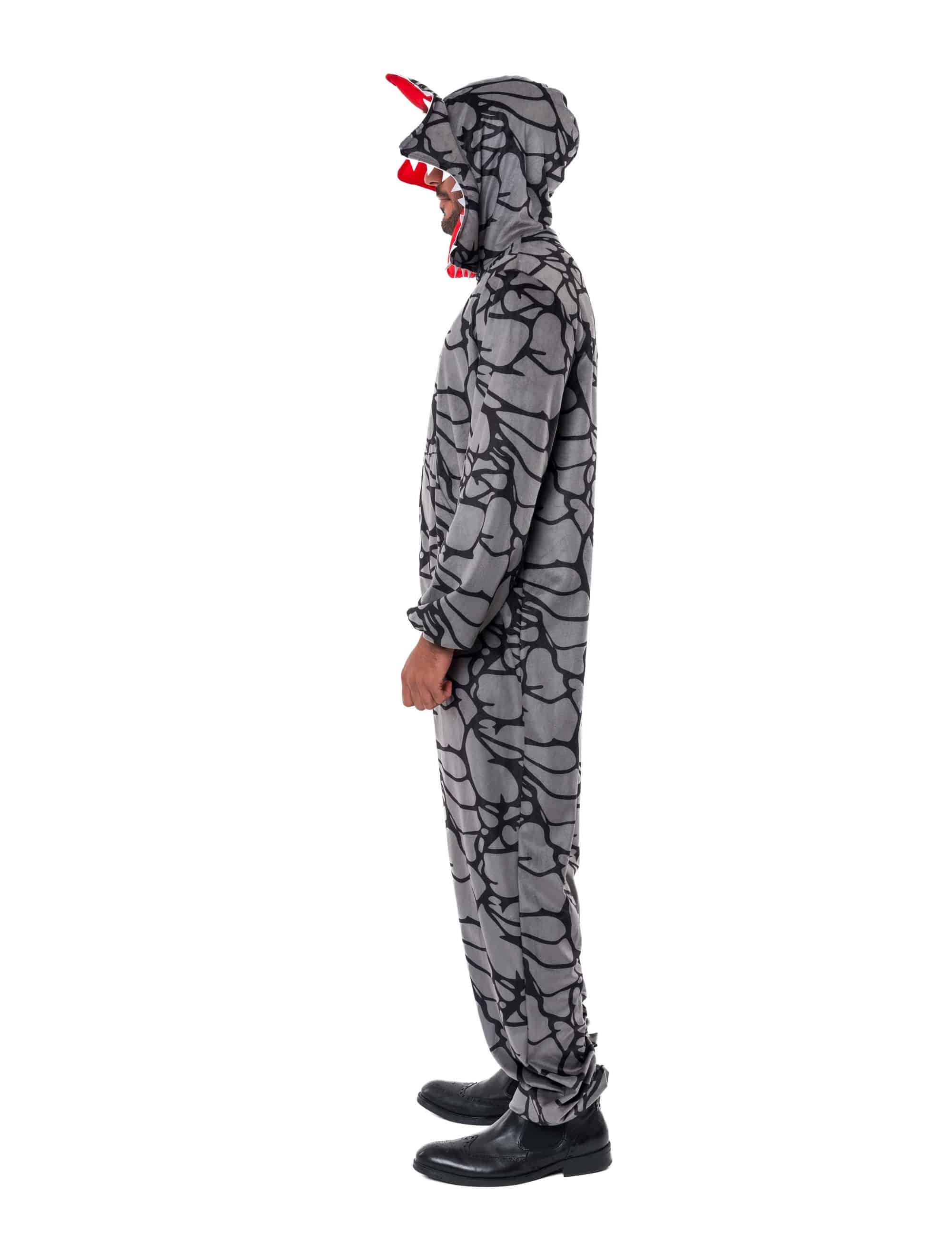 Jumpsuit Dämonenpflanze schwarz/grau S/M