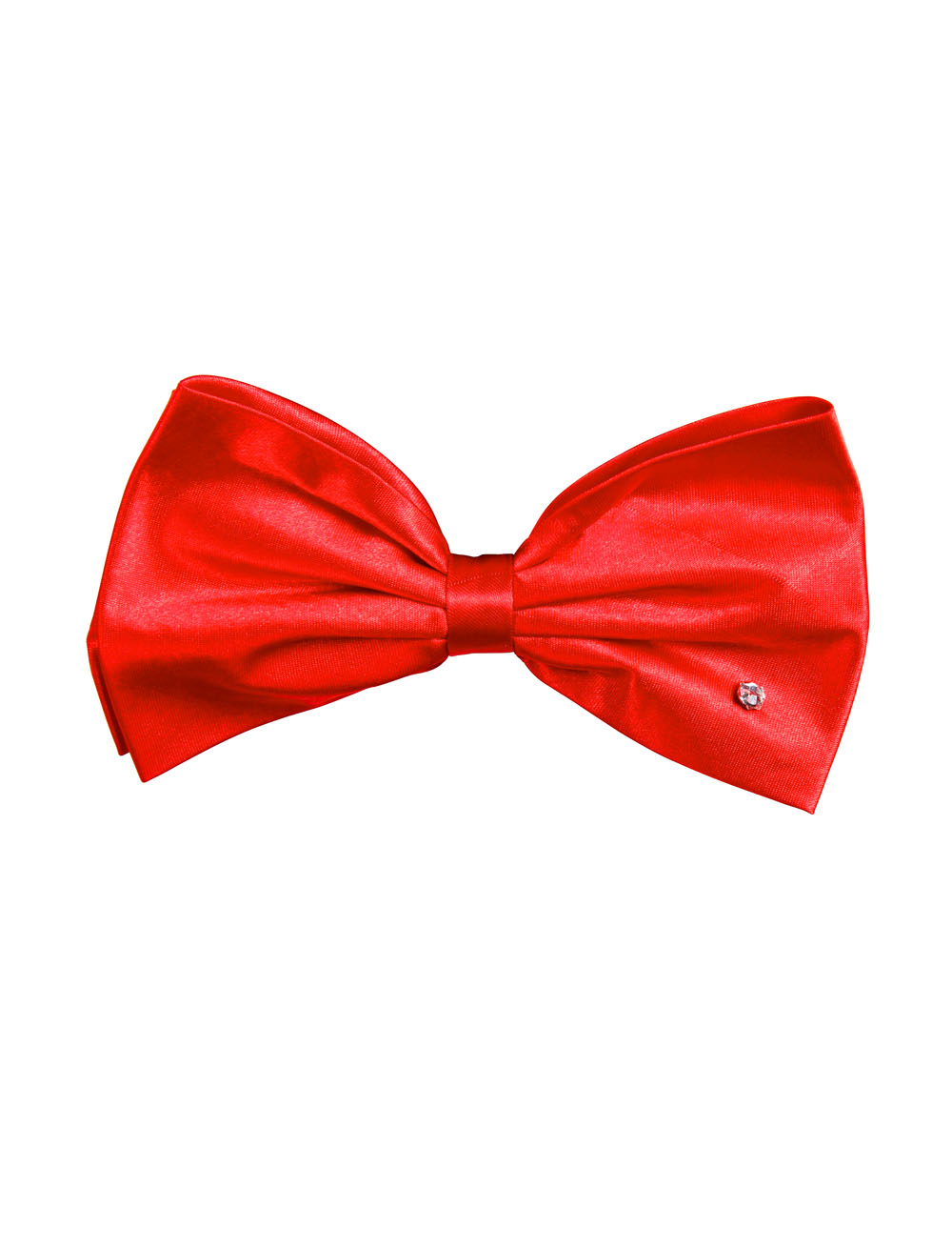 Fliege Satin mit Stein rot