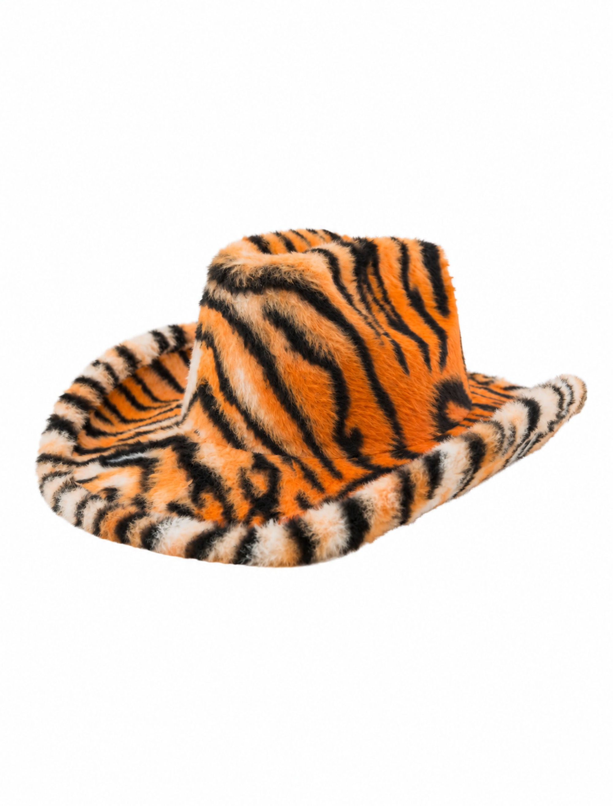 Cowboyhut Plüsch Tiger schwarz/braun one size