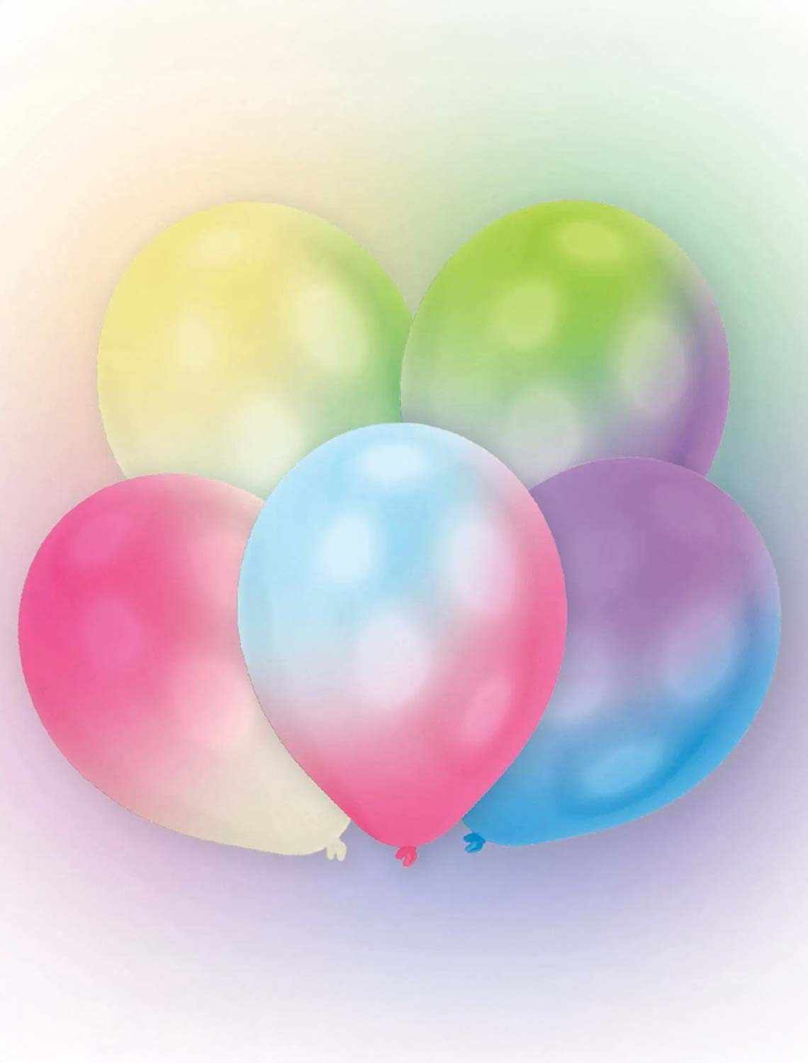 Ballon mit LED multicolor 12 Stk. 27,5cm weiß