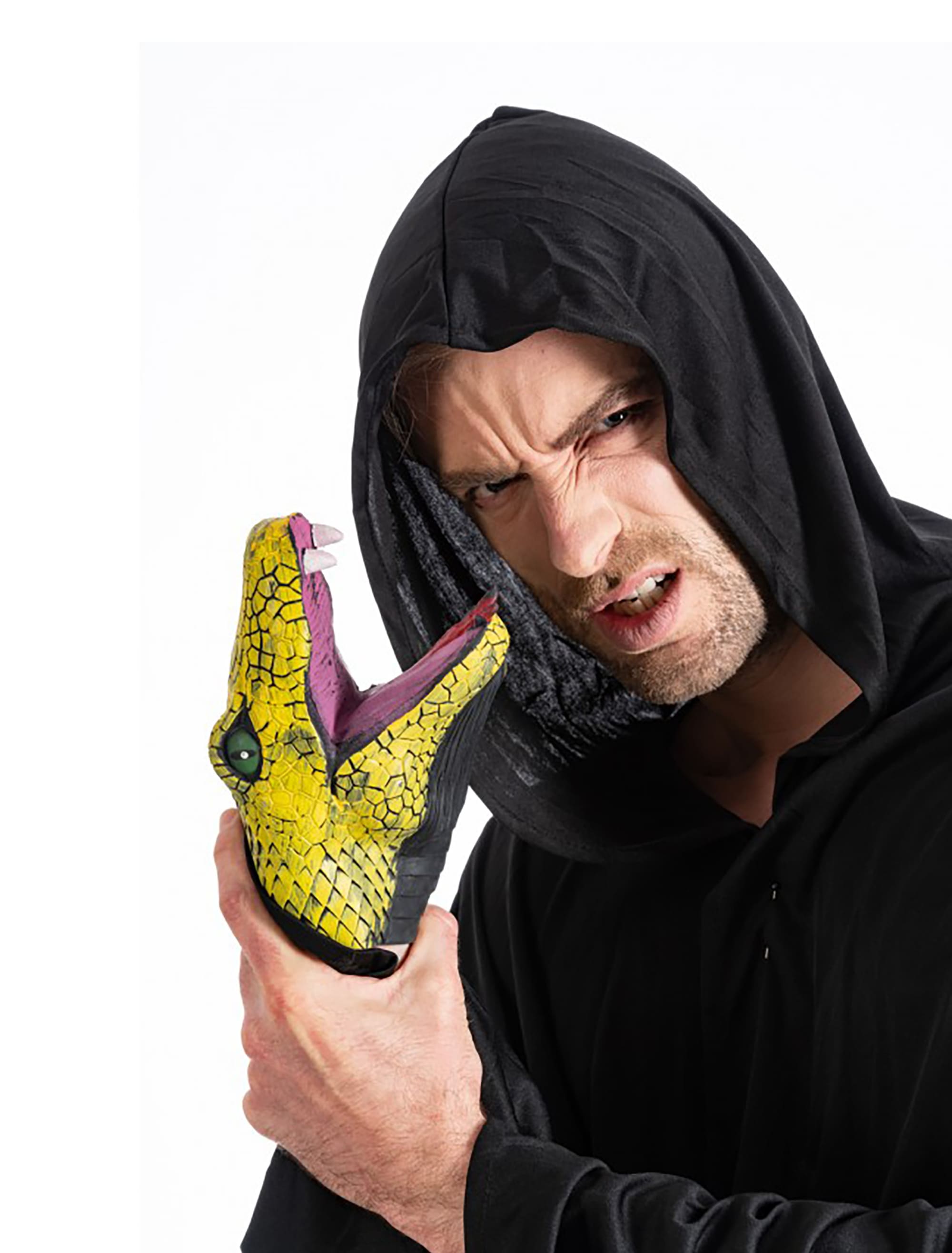 Handpuppe Schlange grün