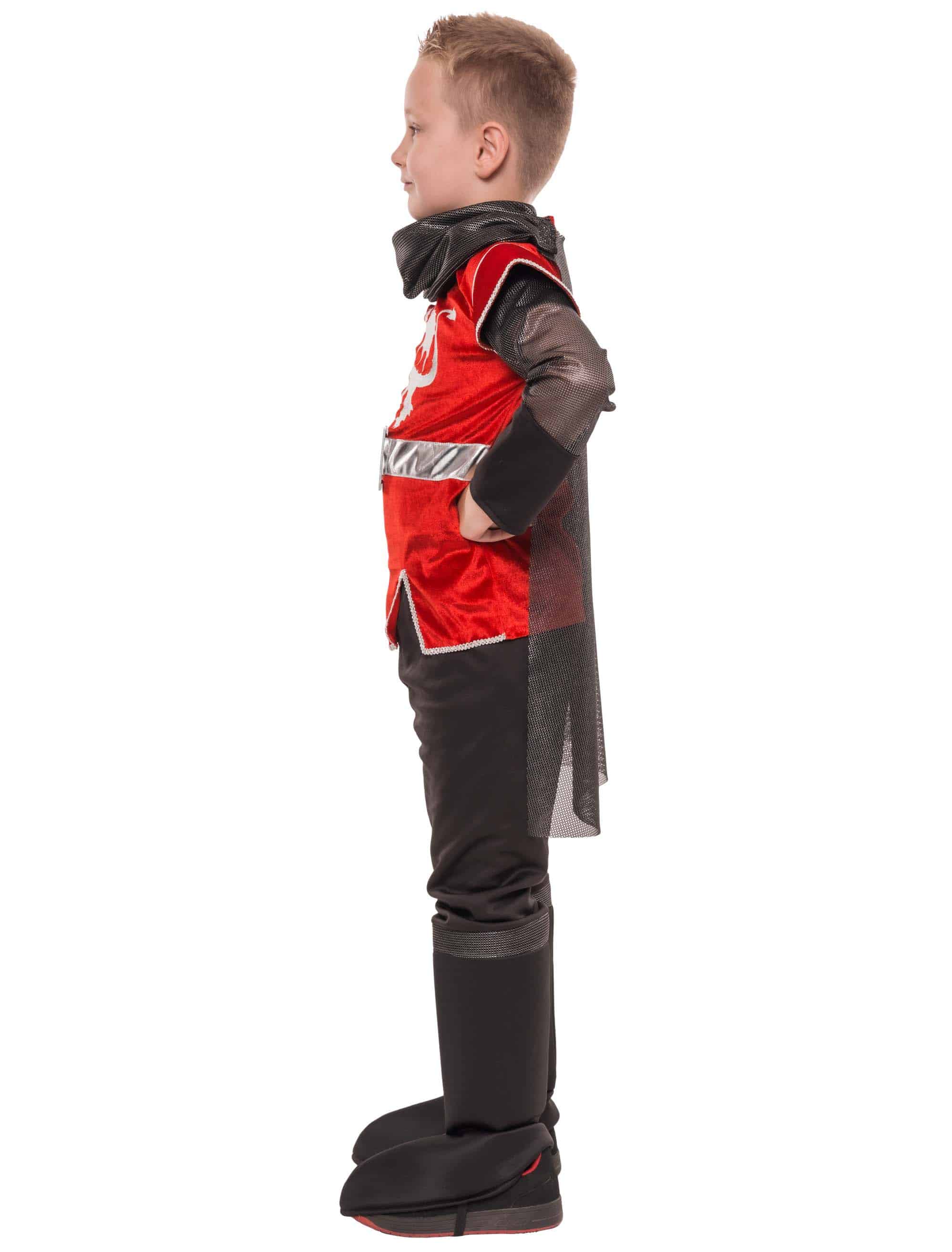 Kostüm Ritter 3-tlg. Kinder schwarz/rot 6-8 Jahre