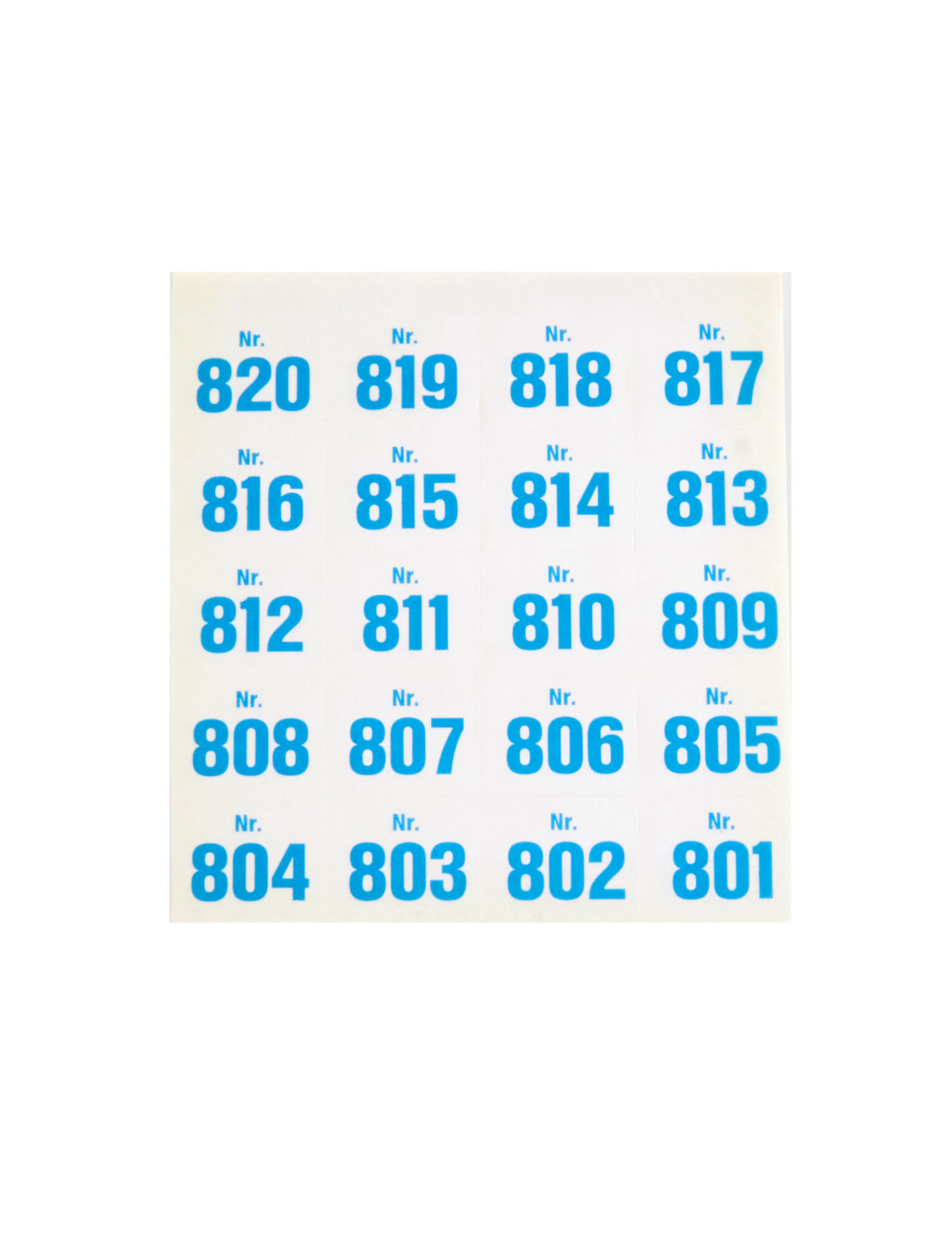 Aufklebenummern 801-900