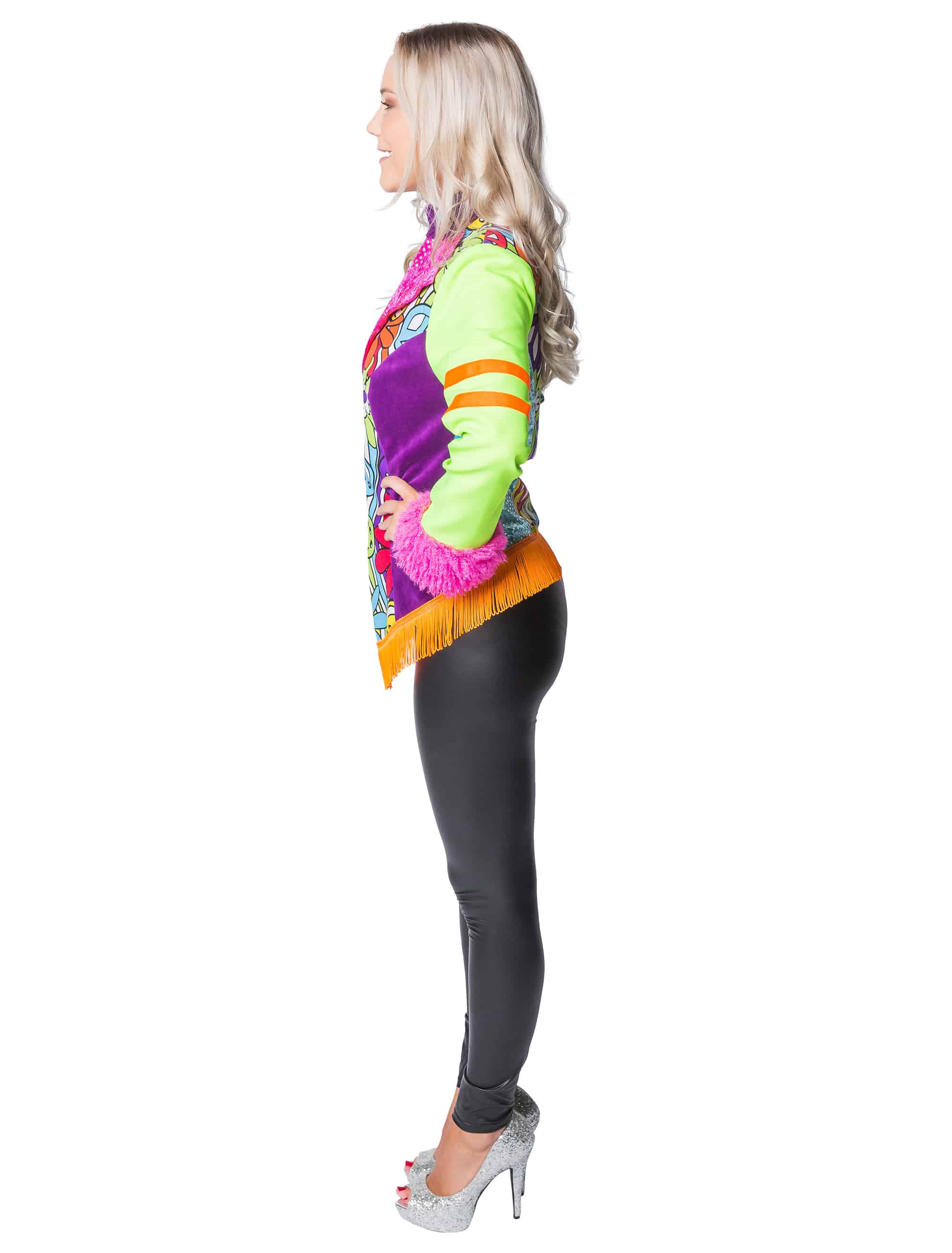 Jacke Flower Power Damen bunt XL