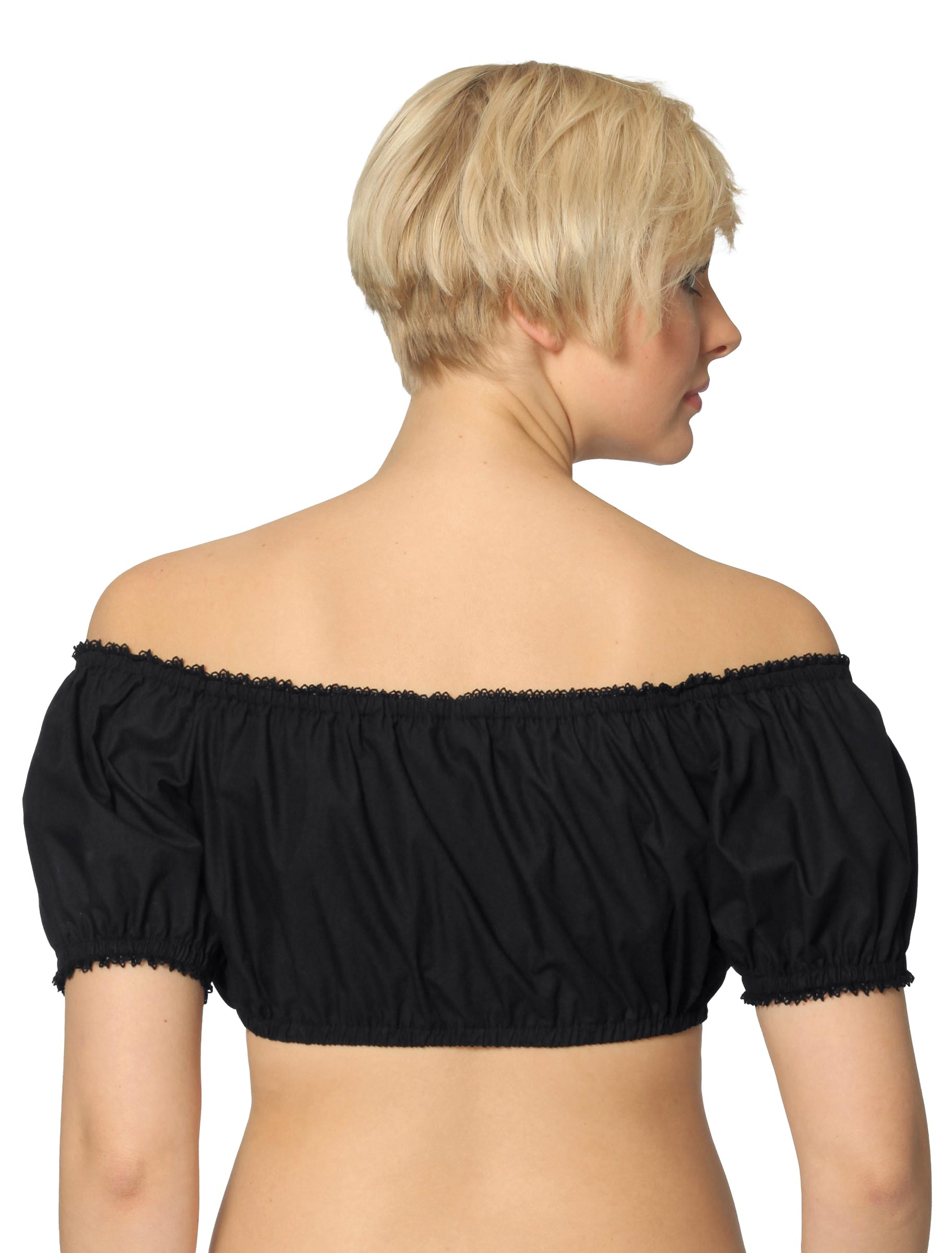 Dirndlbluse Georgette Damen schwarz 34