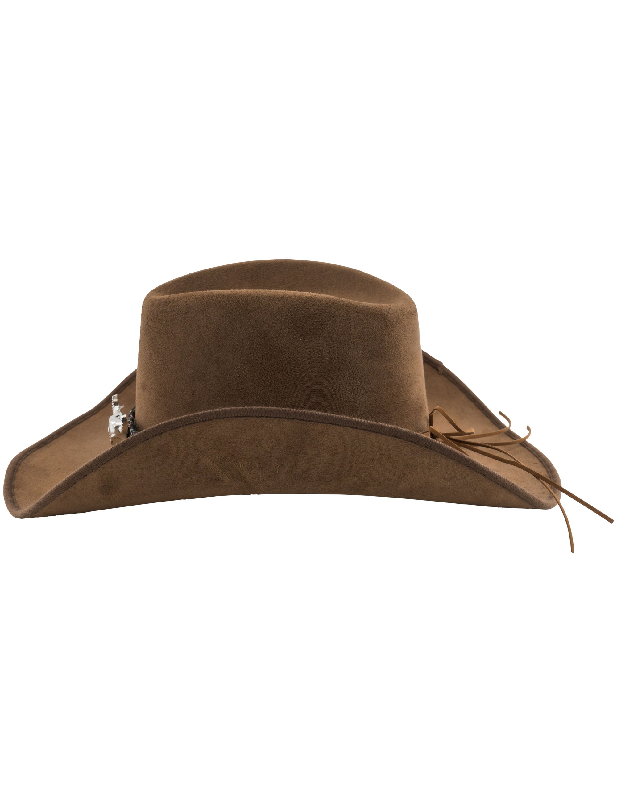 Cowboyhut mit Bullenkopf braun one size