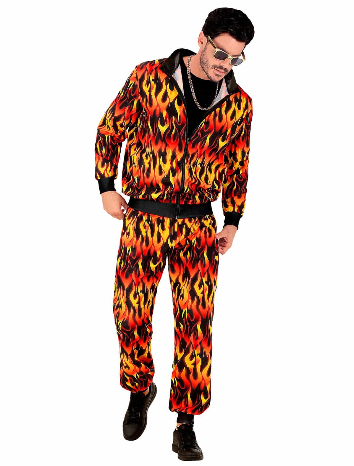 Jogginganzug Flammen 2tlg. bunt S