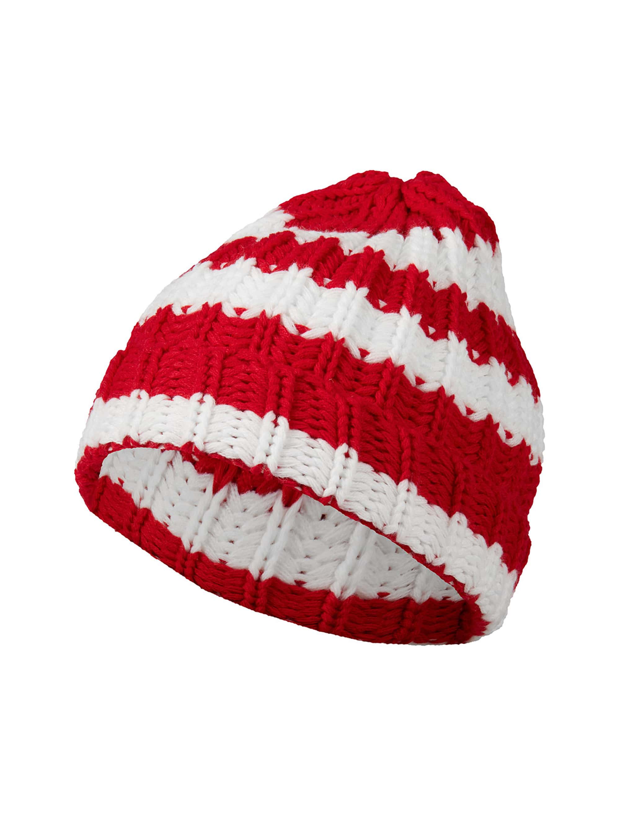 Strickmütze rot/weiß one size