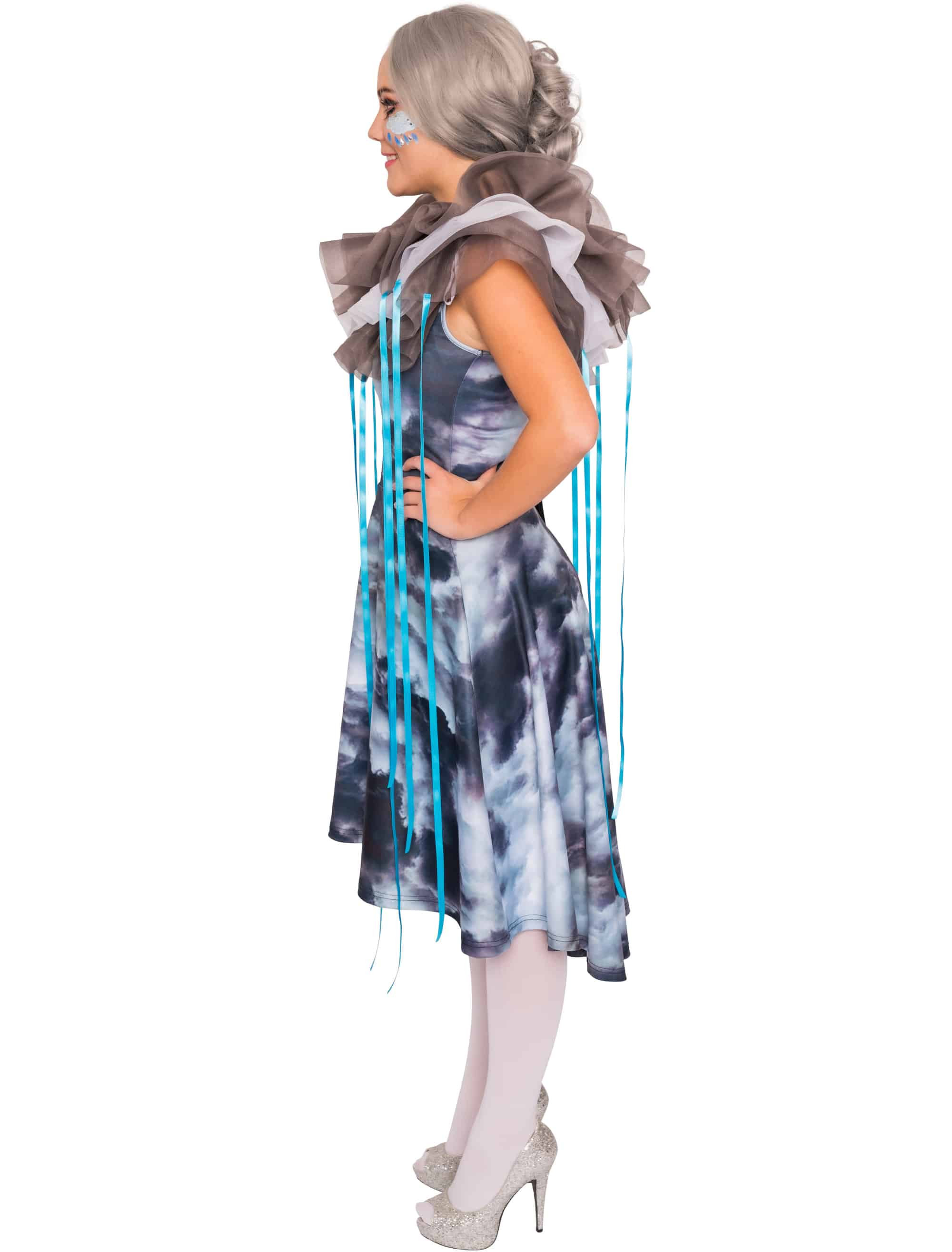 Kleid Wolken Damen blau/grau S