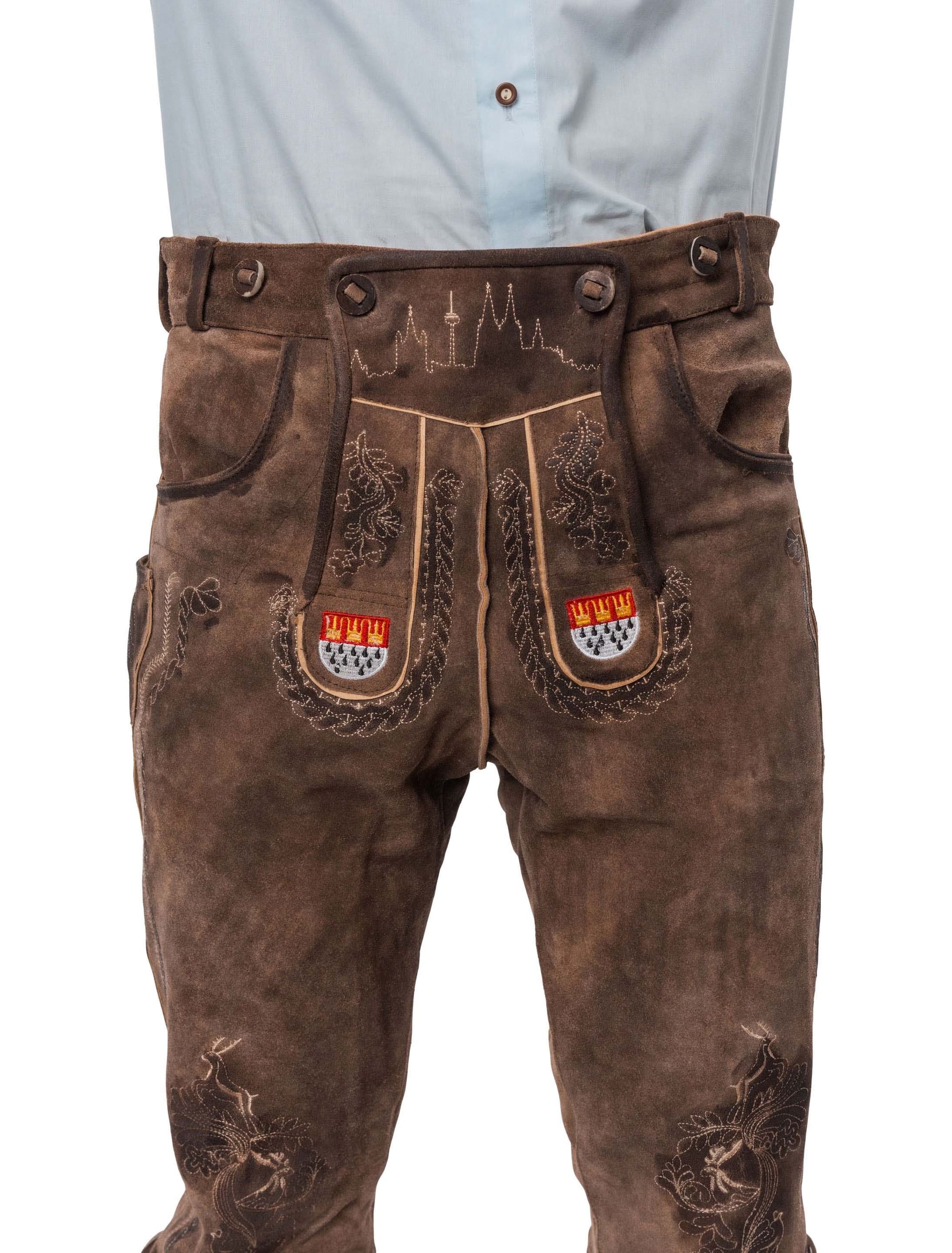 Lederhose Jupp 3/4 Herren braun 2XL