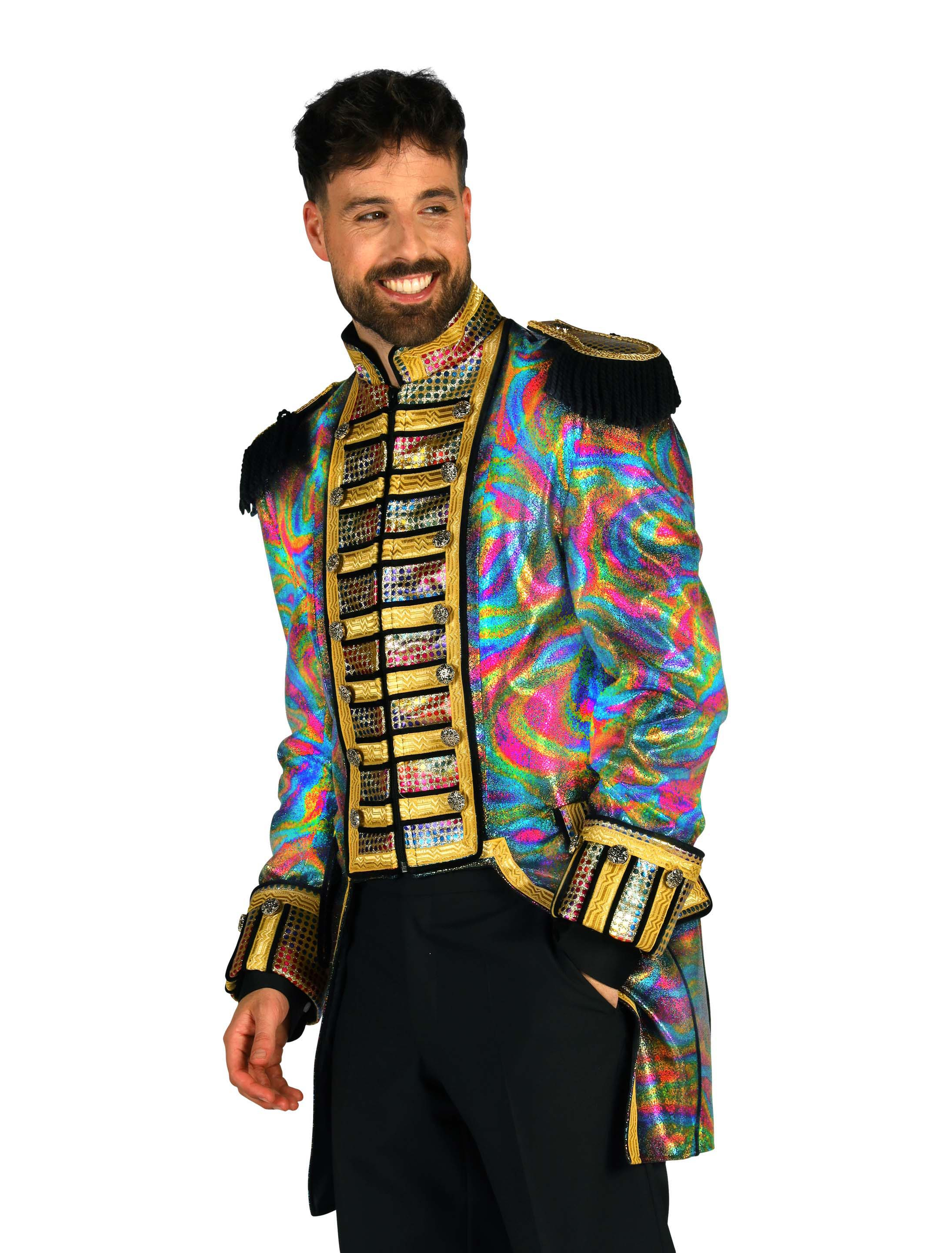 Jacke Zirkusdirektor metallic Herren bunt L