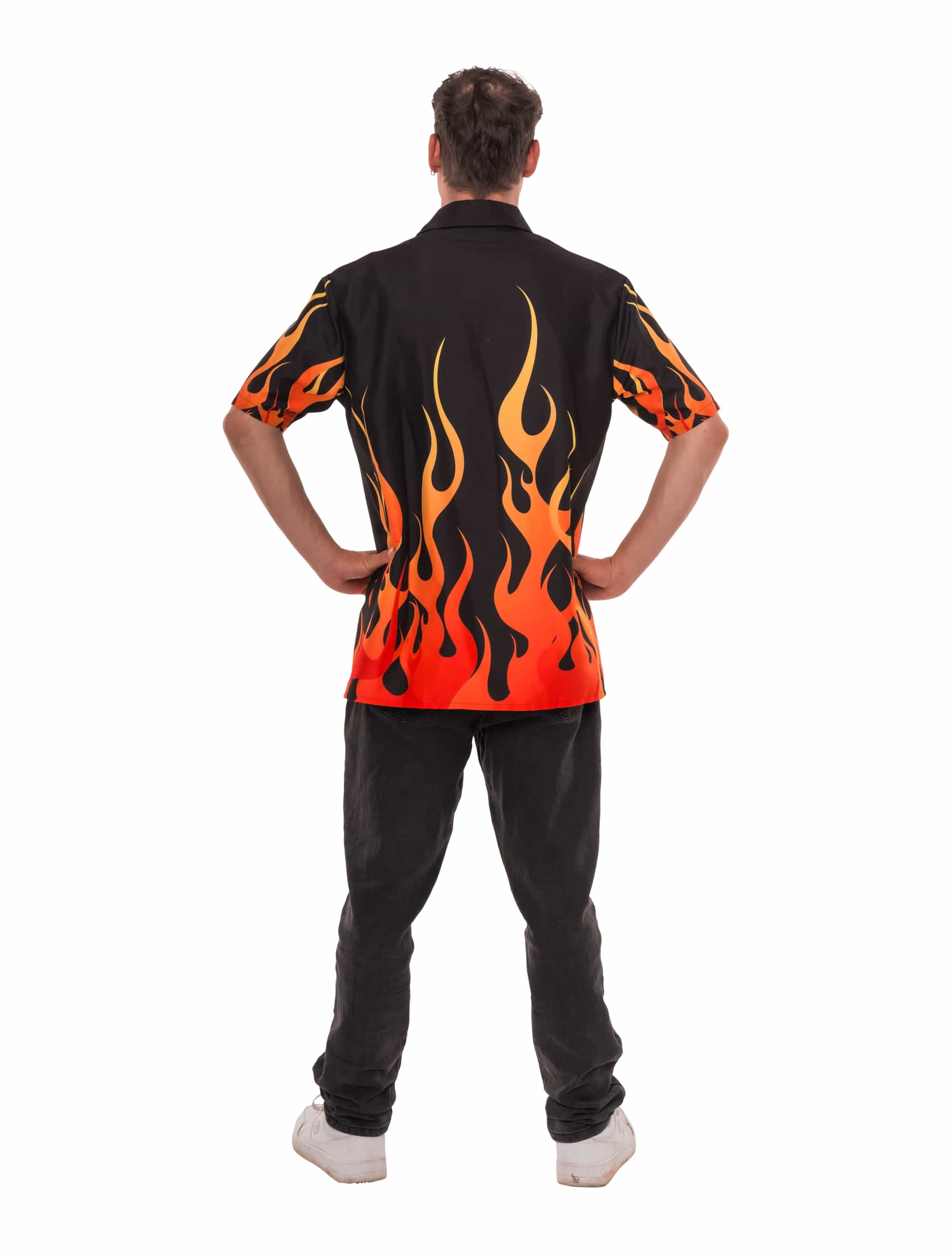 Hemd Flamme Herren schwarz/rot L/XL