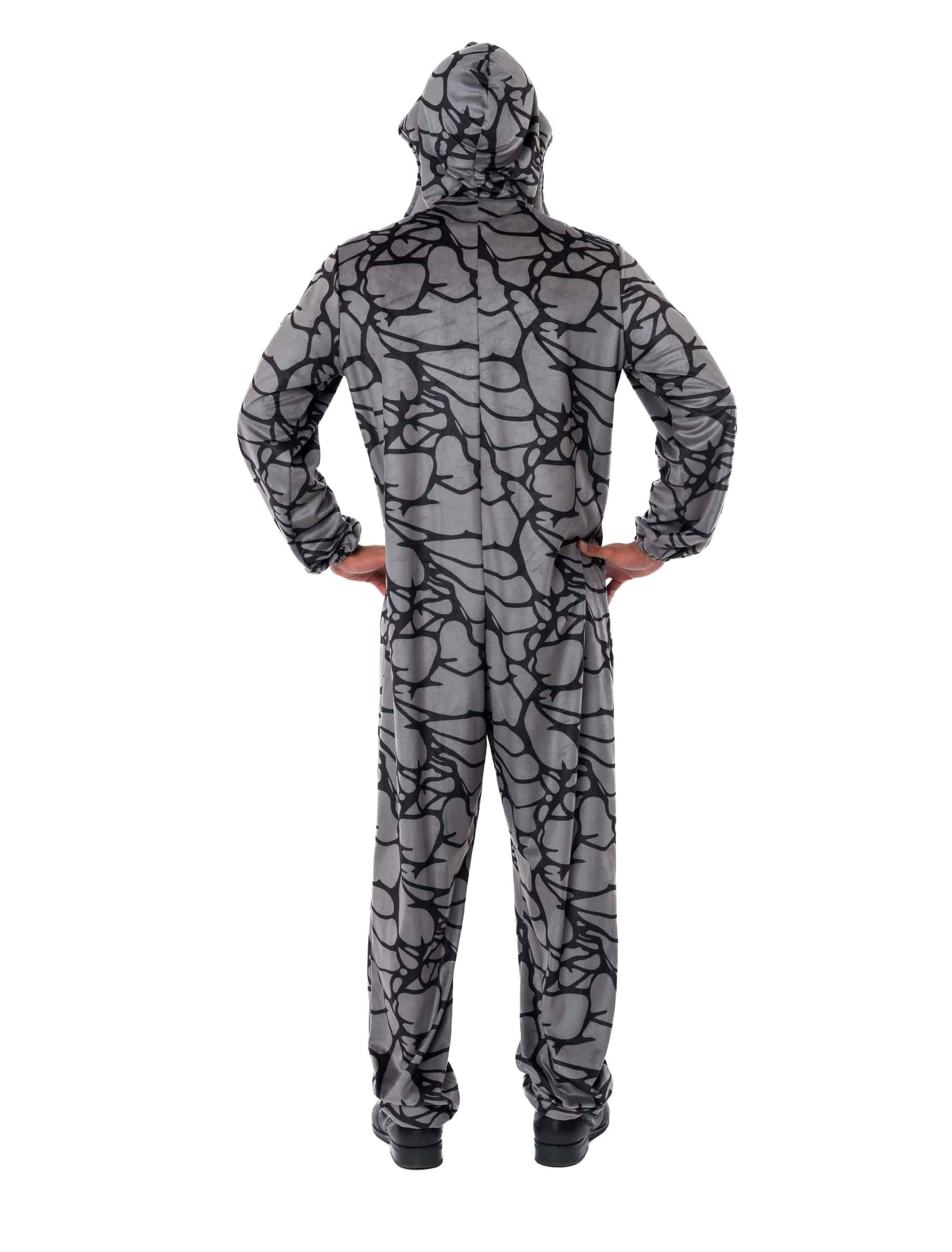 Jumpsuit Dämonenpflanze schwarz/grau S/M