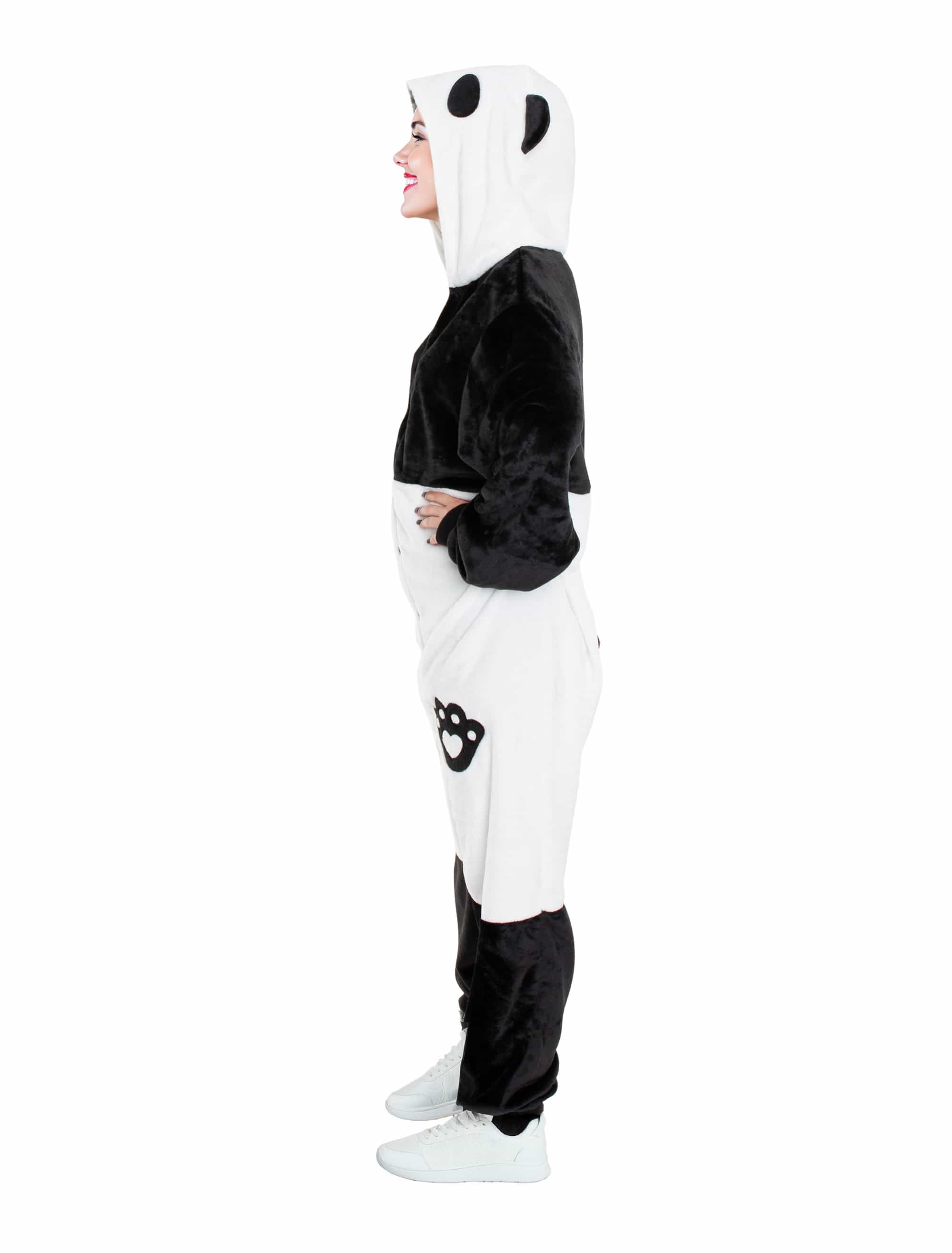 Overall Plüsch Panda Damen schwarz/weiß 34/36