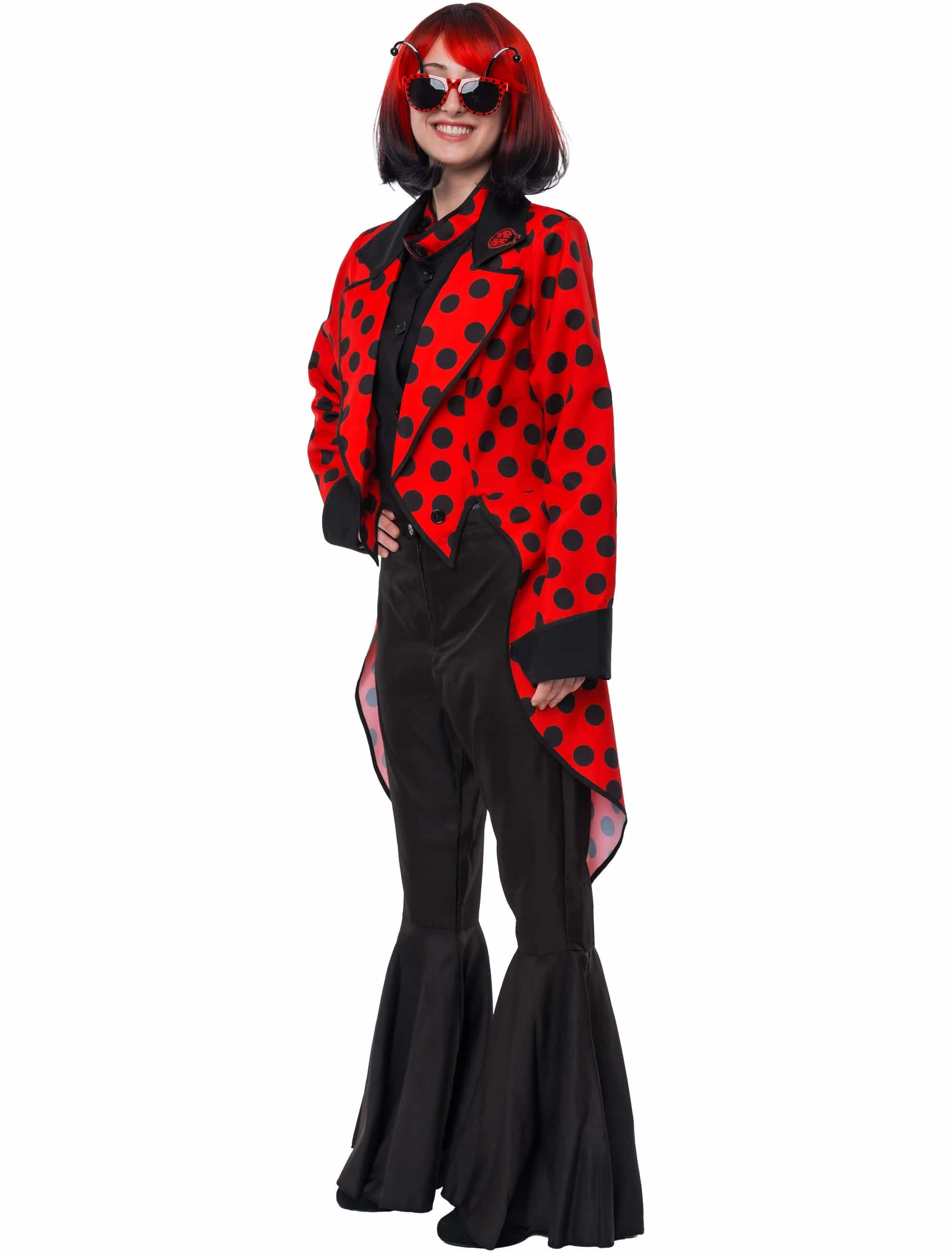 Frack Marienkäfer Damen rot/schwarz S/M