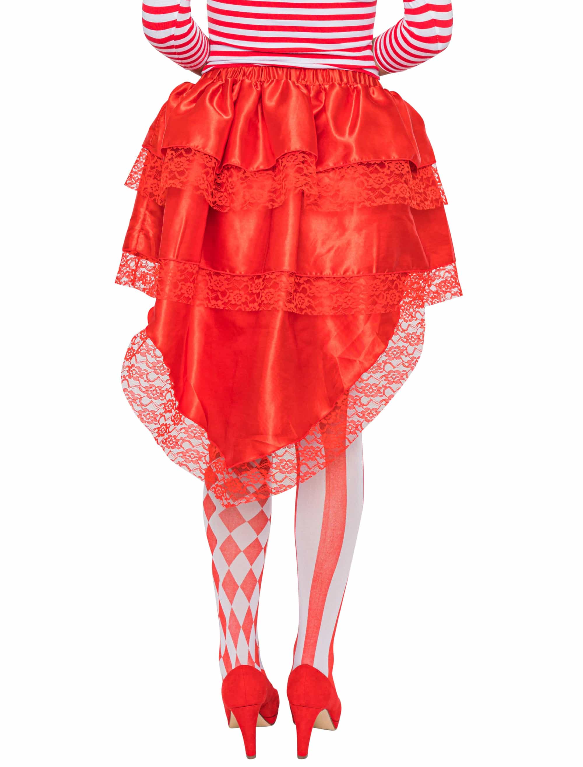 Rock Satin Damen rot one size