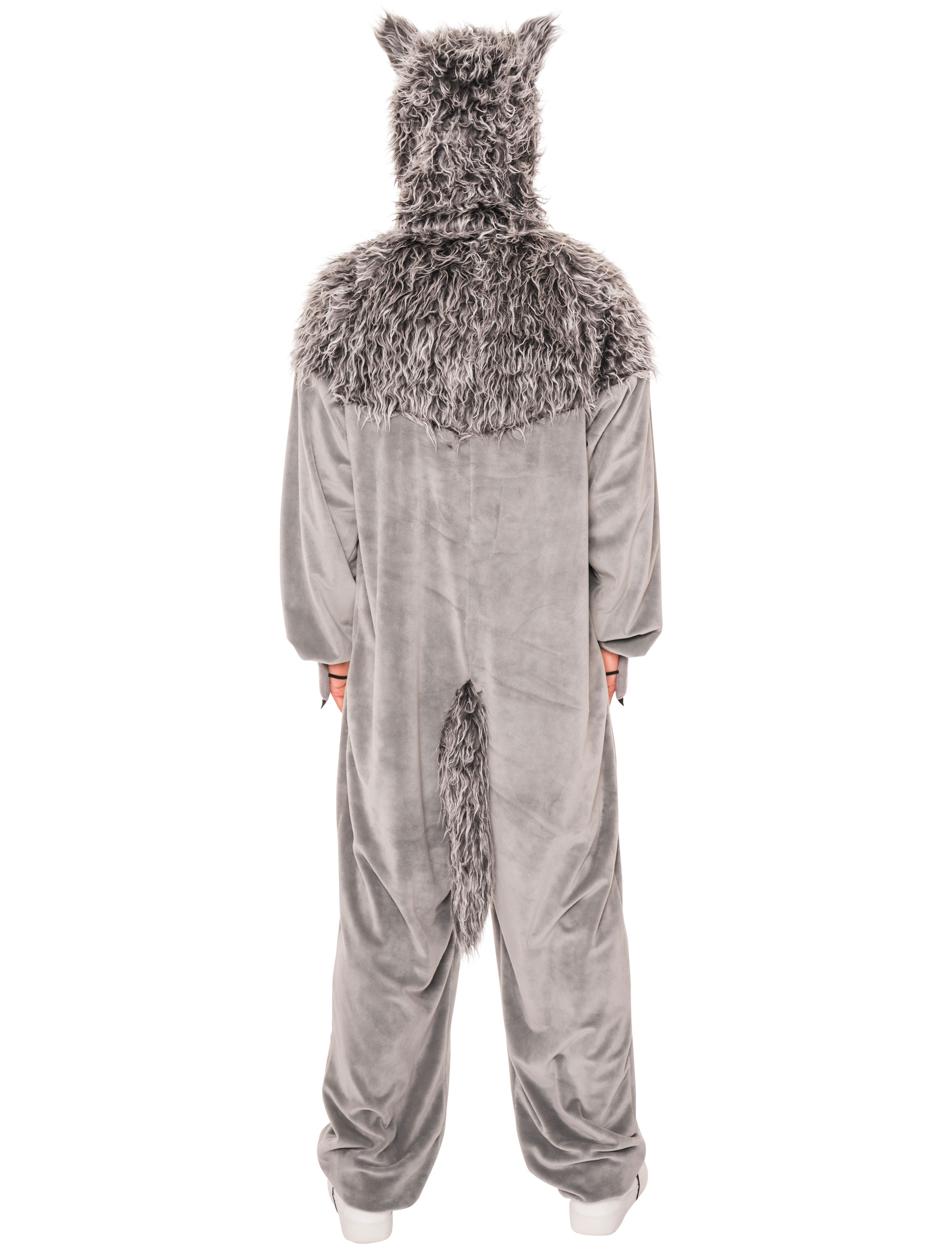 Overall Plüsch Wolf mit Maske Herren grau 56-58