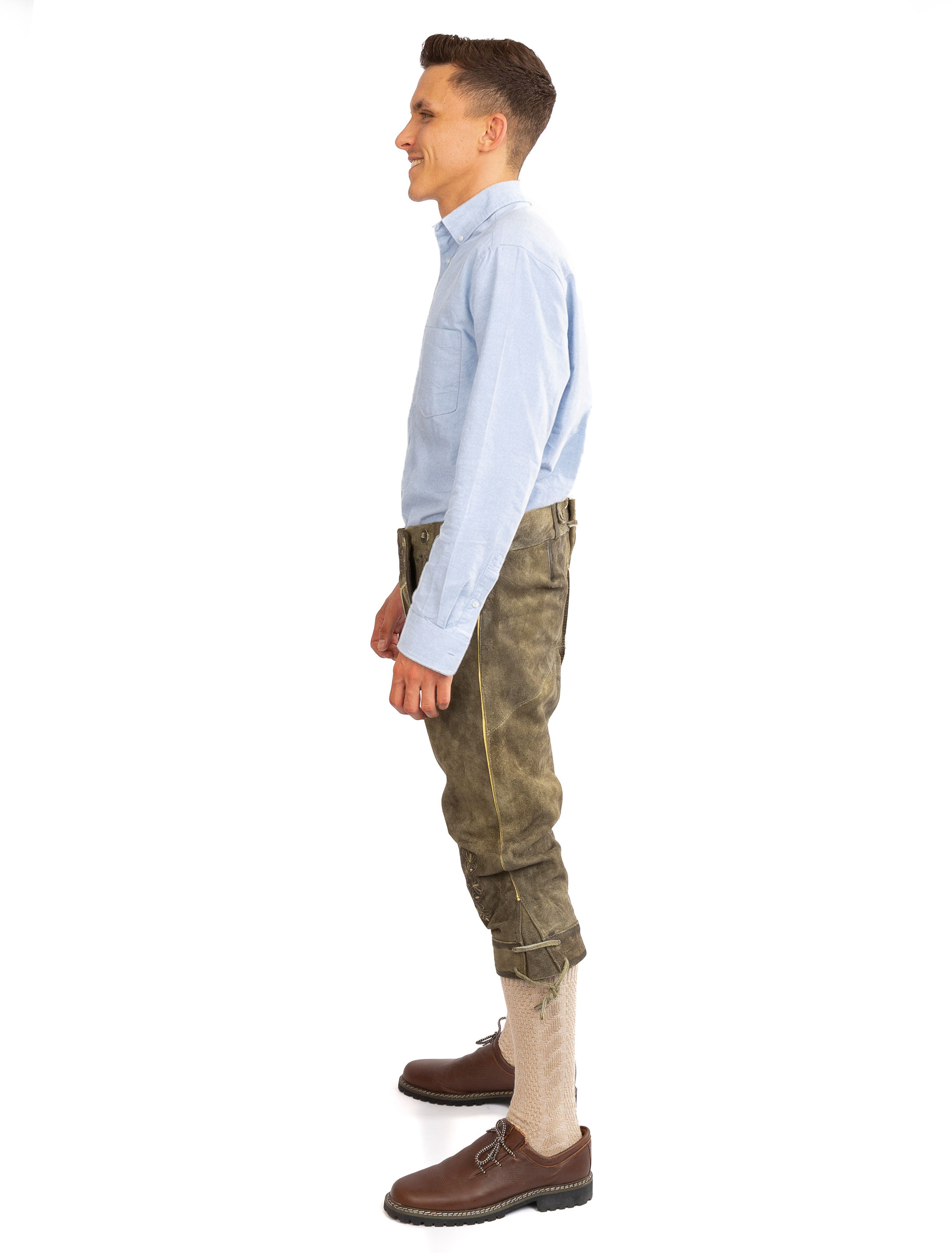 Lederhose Siegfried 3/4 lang Herren braun S