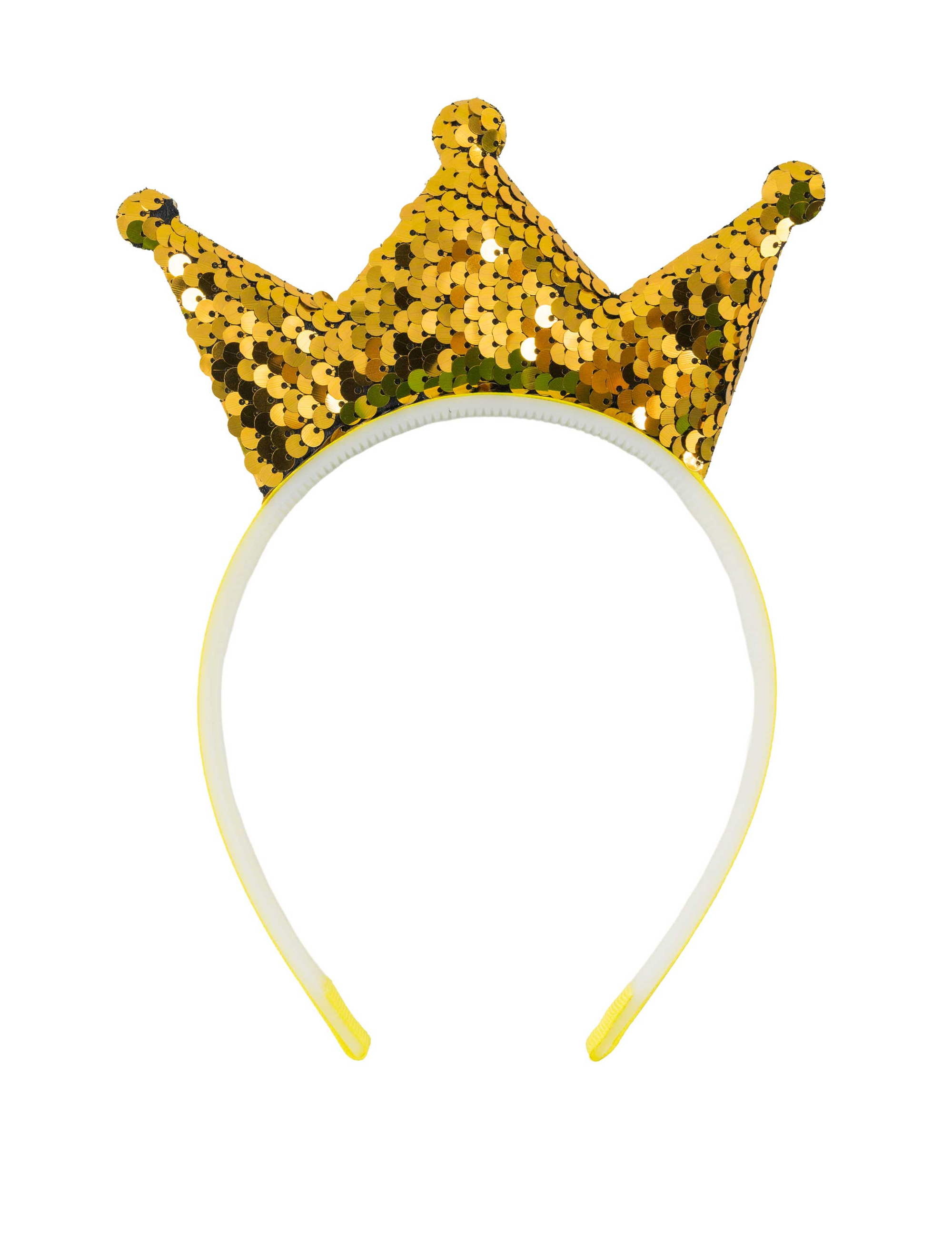 Haarreif Krone aus Pailletten gold