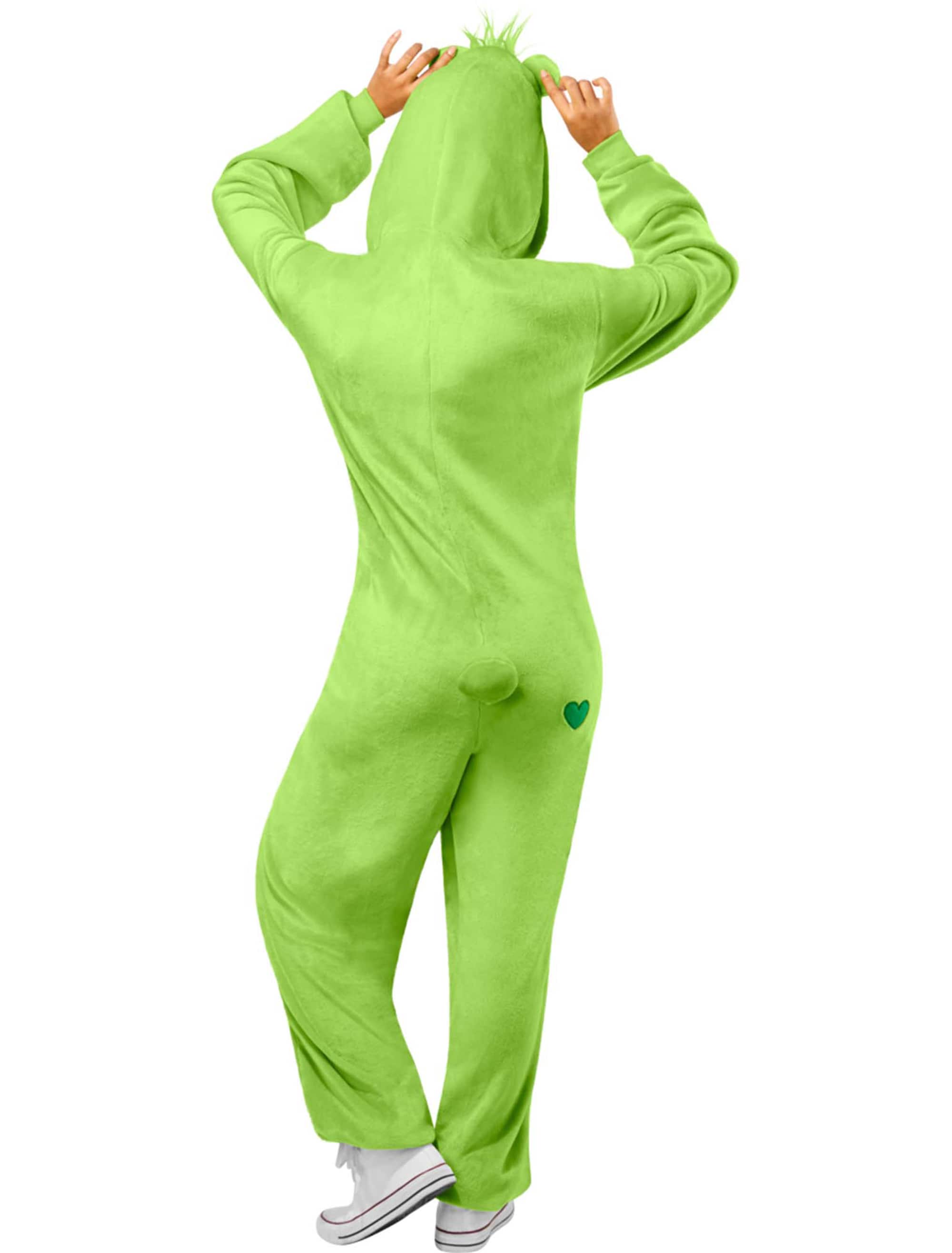 Overall Plüsch Glücksbärchi grün/weiß S/M