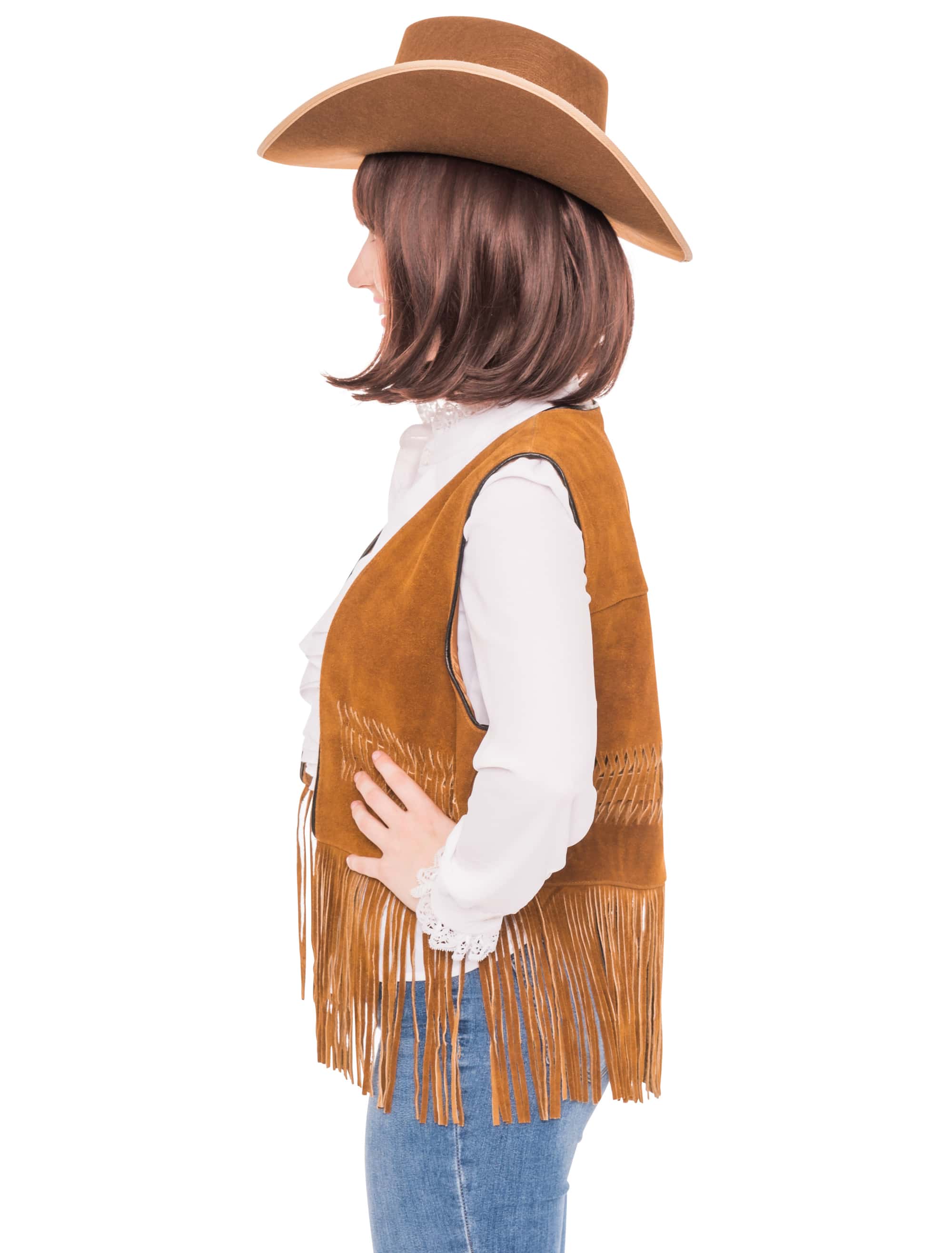 Weste Cowboy Damen hellbraun L/XL