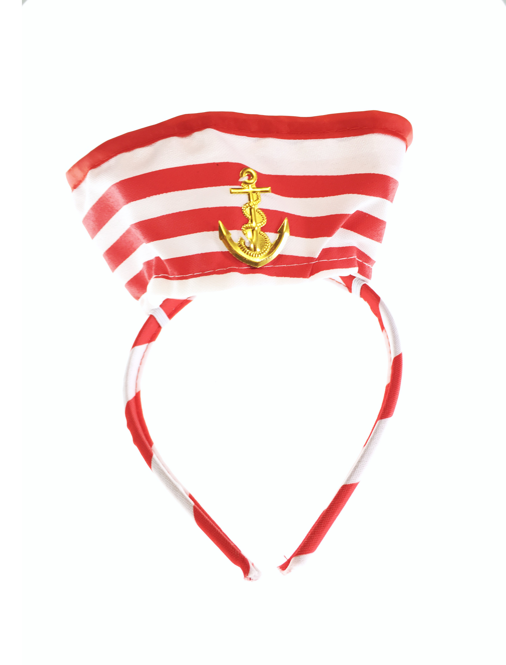 Haarreif Mini Mütze Matrose rot/weiß