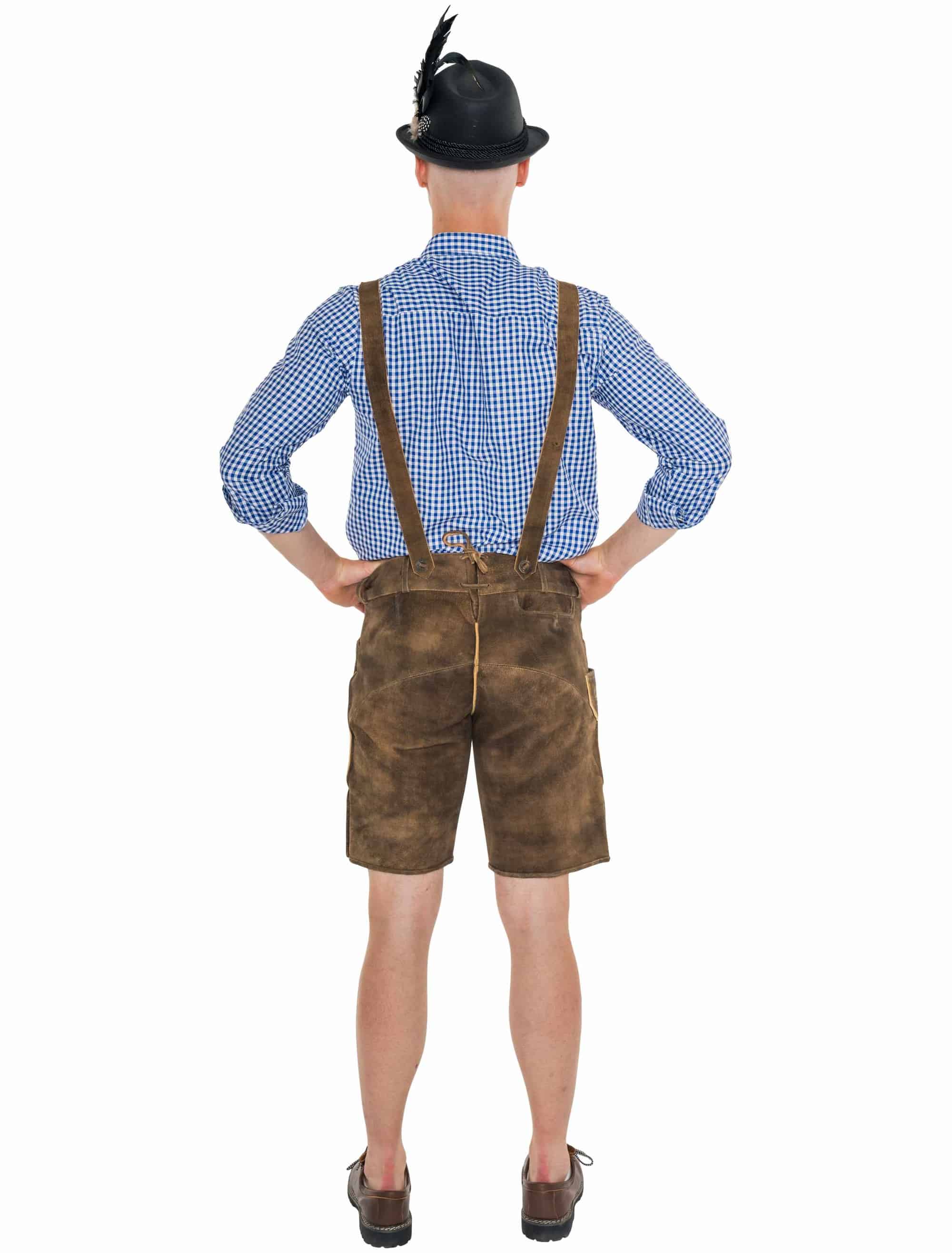 Lederhose kurz mit Hirsch Herren braun 4XL