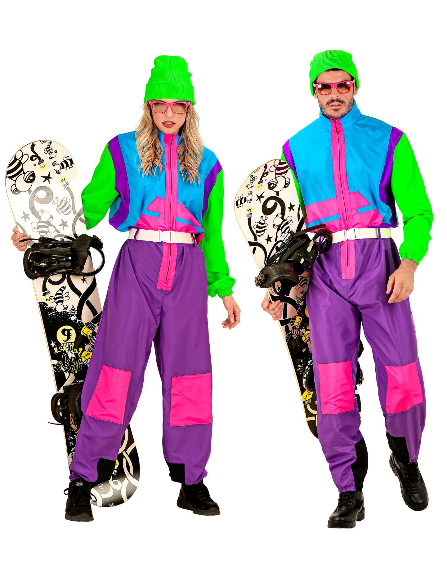 Kostüm Snowboarder bunt M