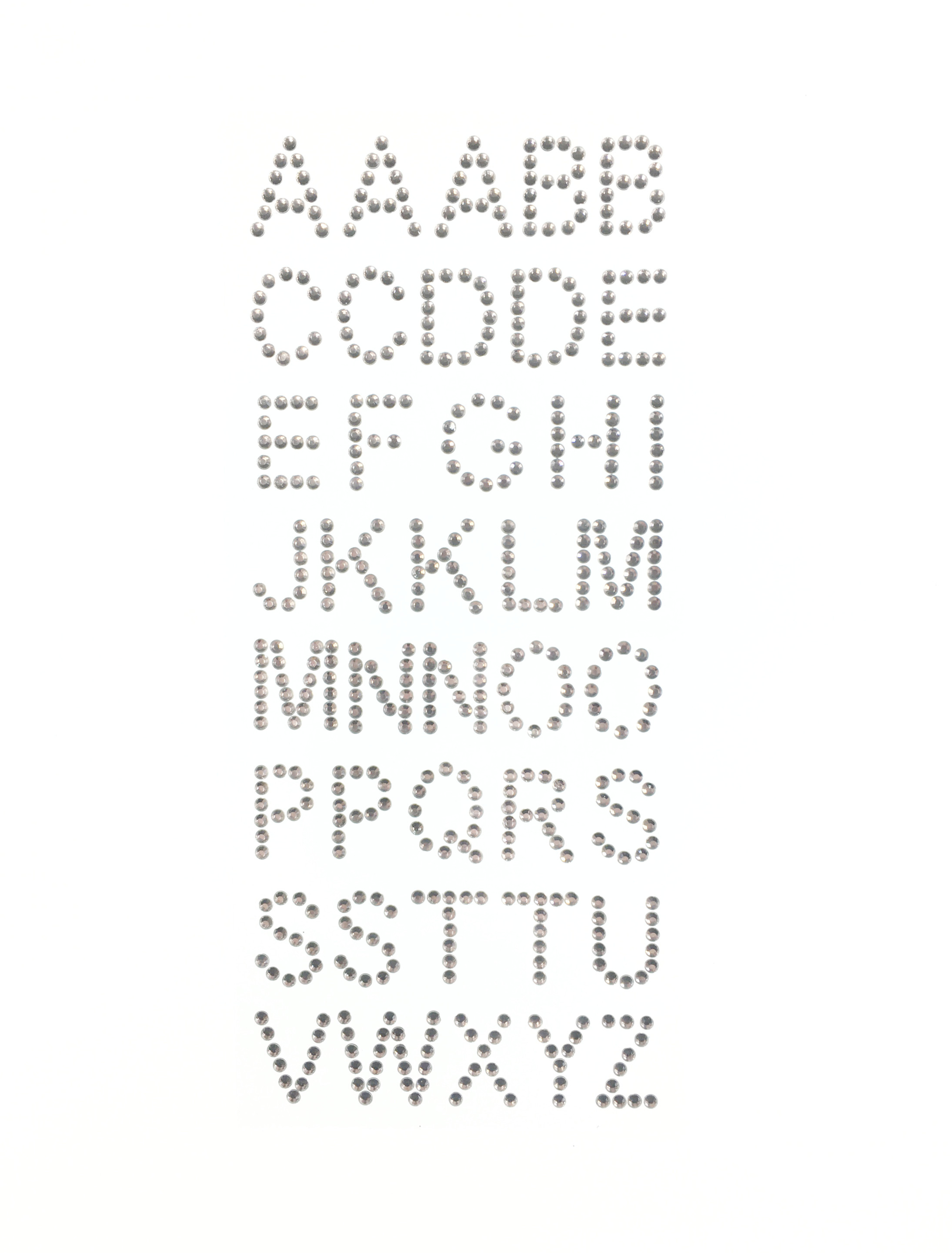 Strasssticker A-Z 40 Stk. silber