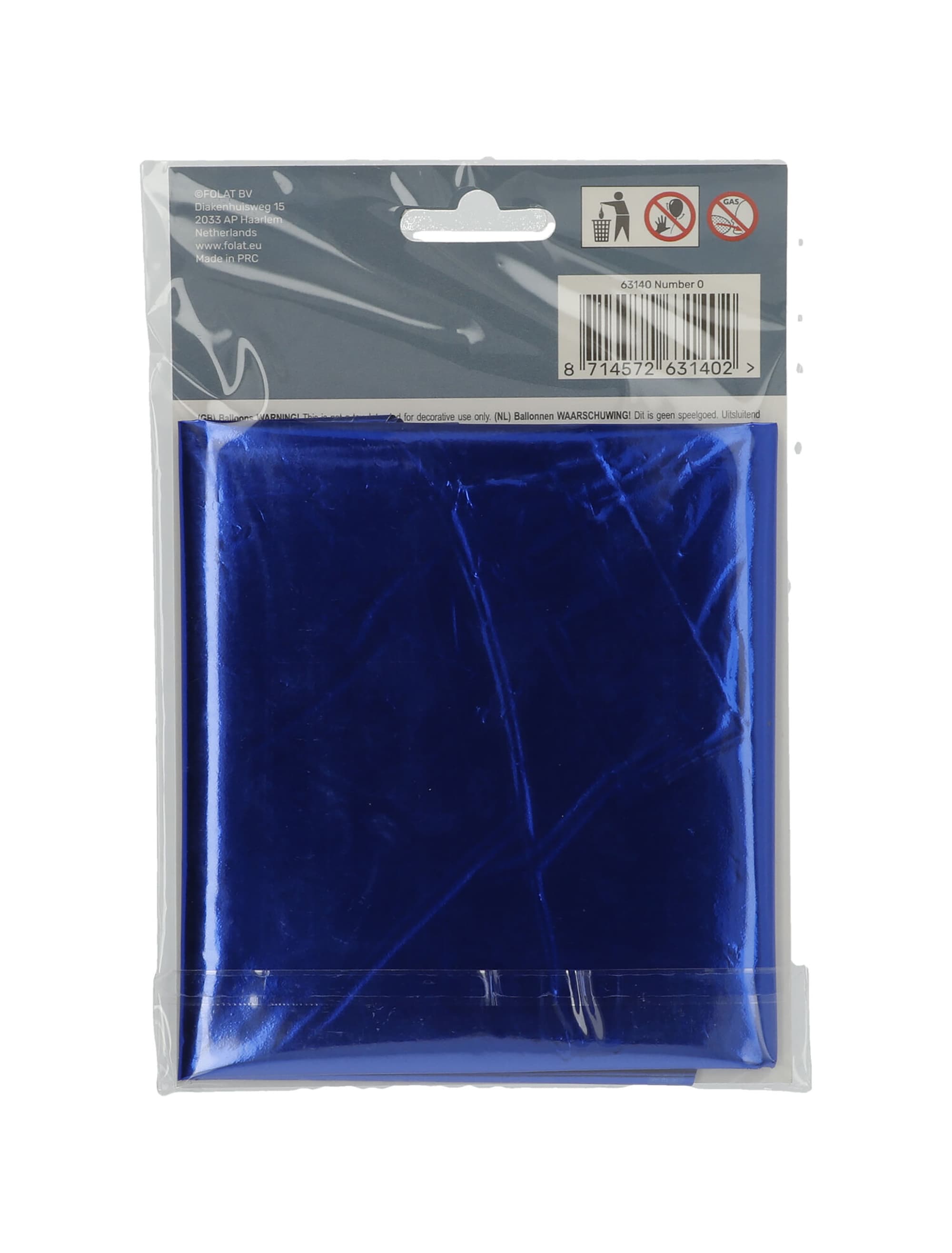 Folienballon Zahl 0 L blau